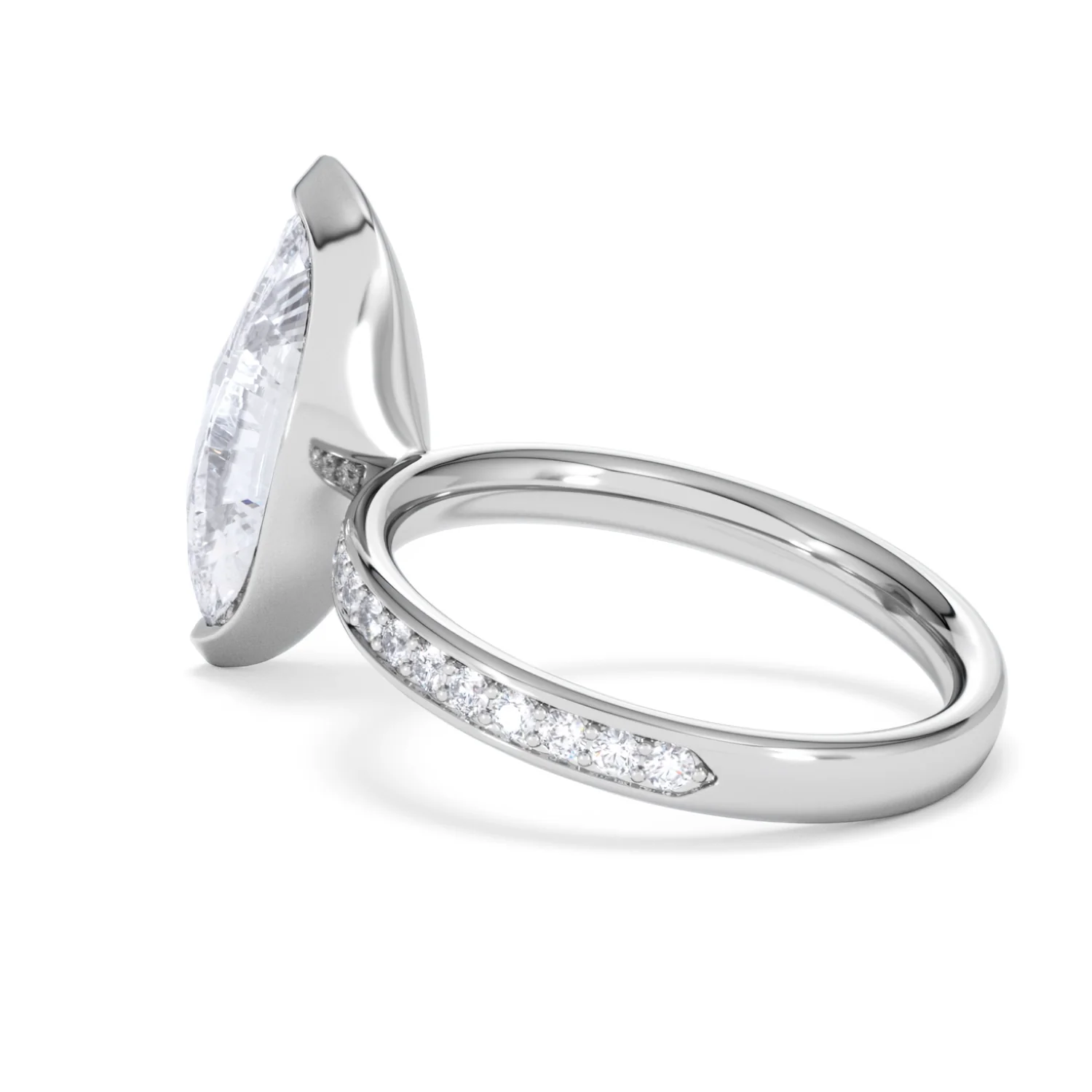 Origin 3.30ct Marquise Cut Lab Diamond Solitaire Engagement Ring with Side Stones in 18K White Gold - Image 59