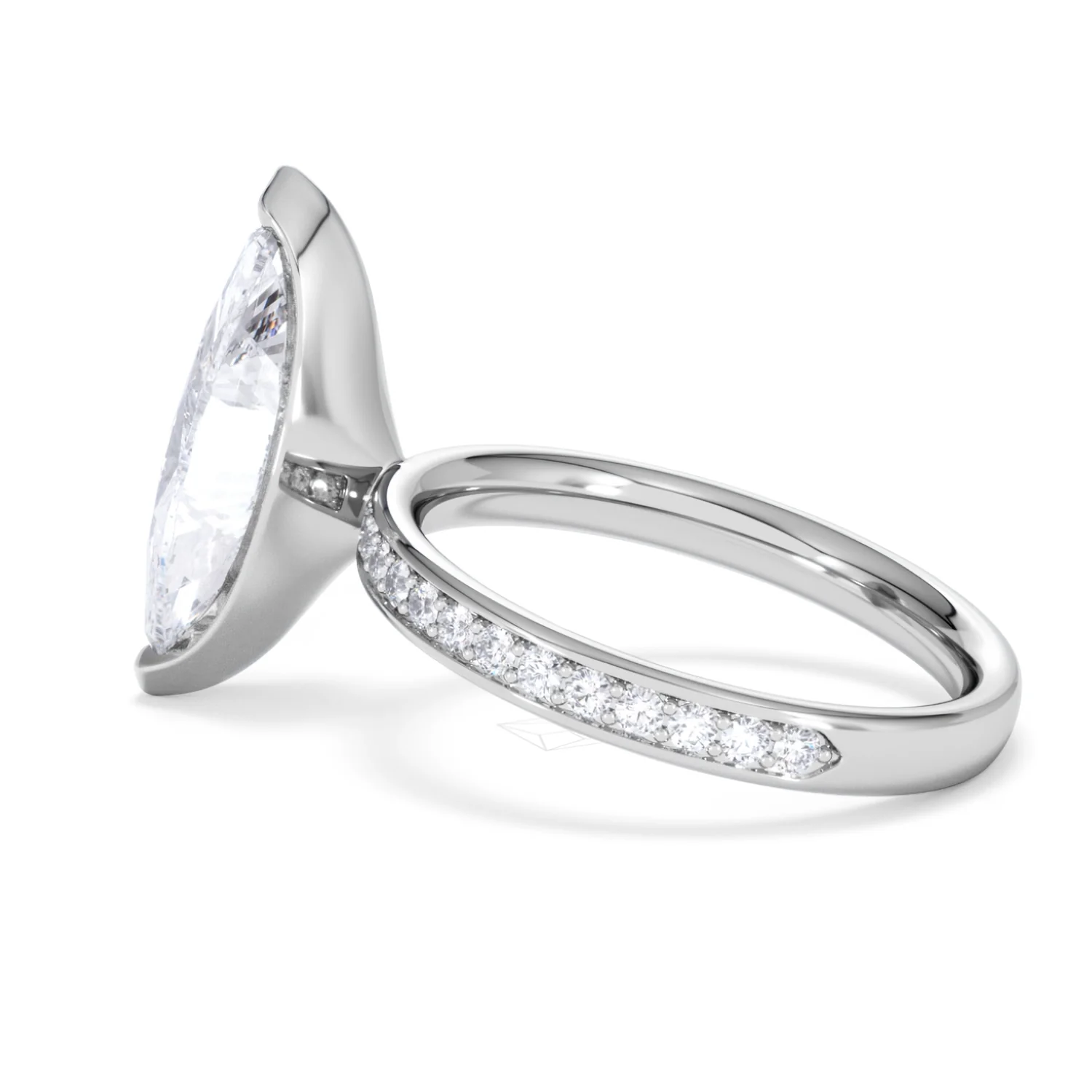 Origin 3.30ct Marquise Cut Lab Diamond Solitaire Engagement Ring with Side Stones in 18K White Gold - Image 63