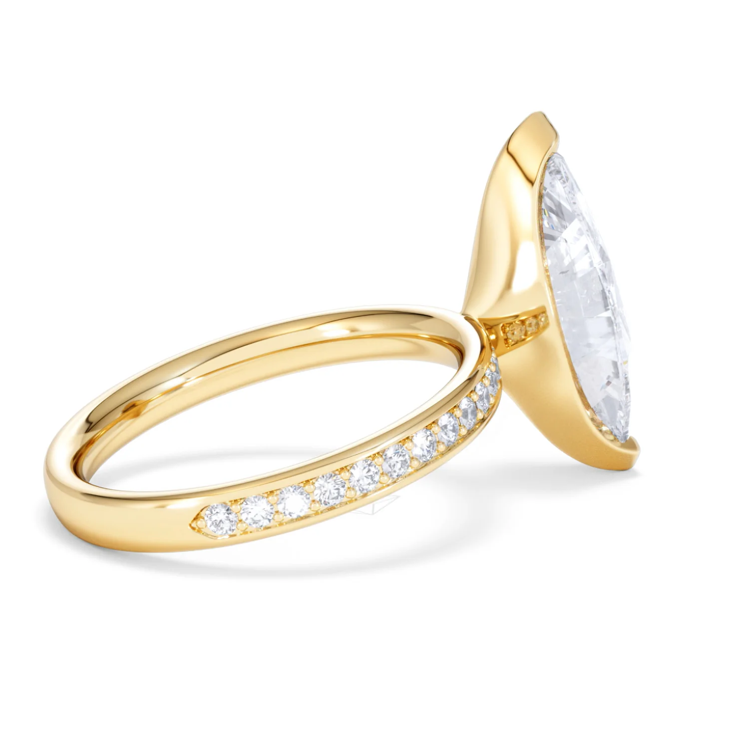Origin 3.30ct Marquise Cut Lab Diamond Solitaire Engagement Ring with Side Stones in 18K Yellow Gold - Image 32