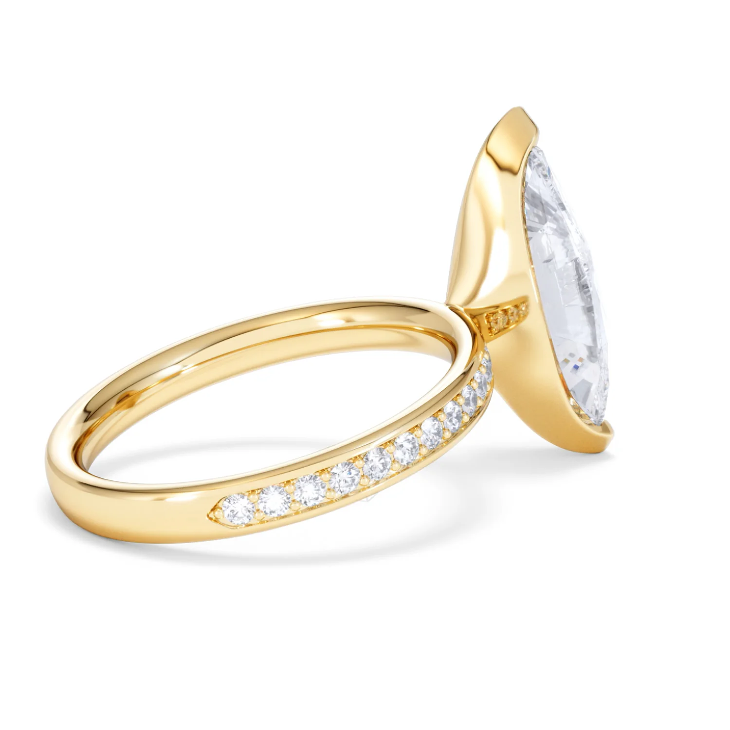 Origin 3.30ct Marquise Cut Lab Diamond Solitaire Engagement Ring with Side Stones in 18K Yellow Gold - Image 33