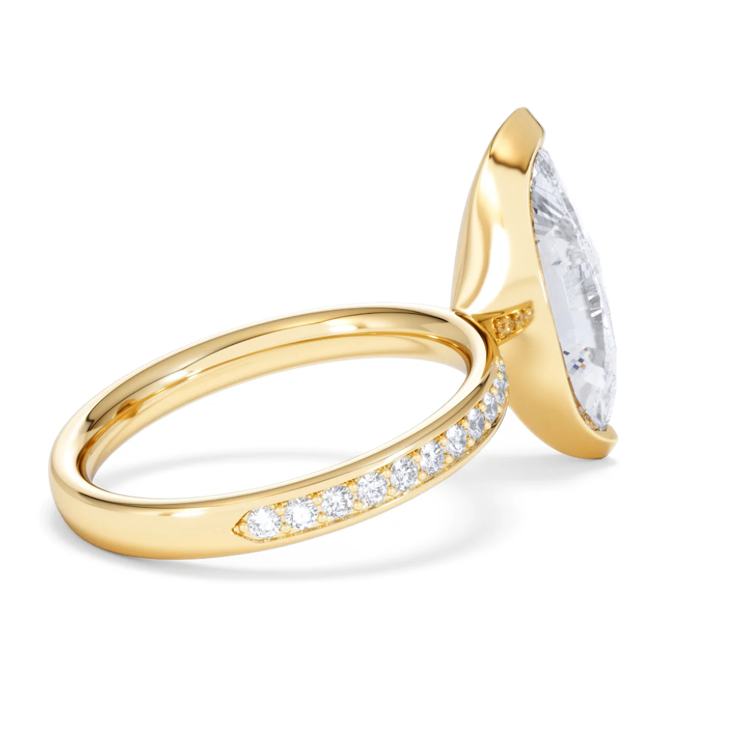 Origin 3.30ct Marquise Cut Lab Diamond Solitaire Engagement Ring with Side Stones in 18K Yellow Gold - Image 34