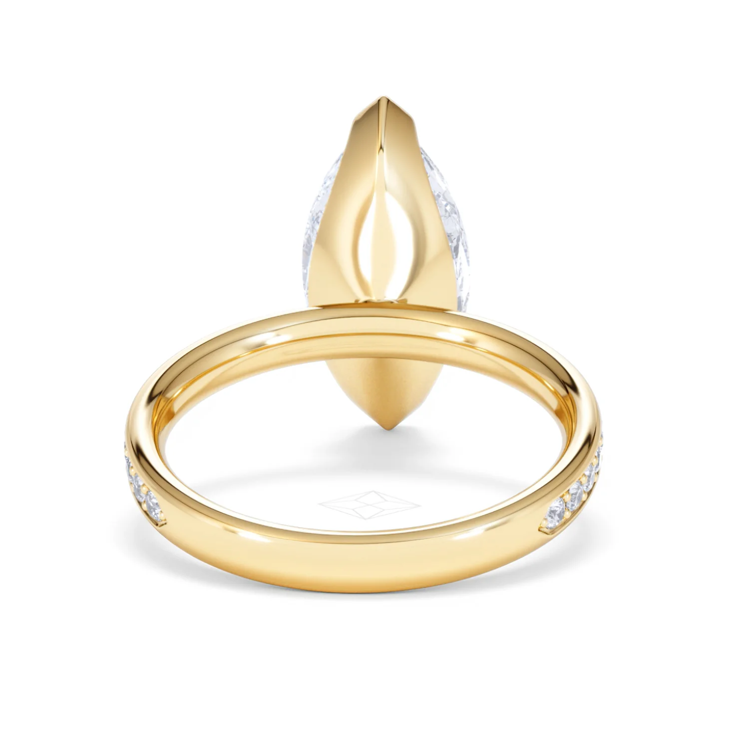 Origin 3.30ct Marquise Cut Lab Diamond Solitaire Engagement Ring with Side Stones in 18K Yellow Gold - Image 46