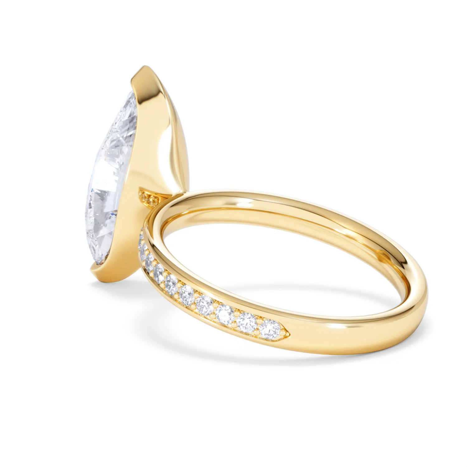 Origin 3.30ct Marquise Cut Lab Diamond Solitaire Engagement Ring with Side Stones in 18K Yellow Gold - Image 58