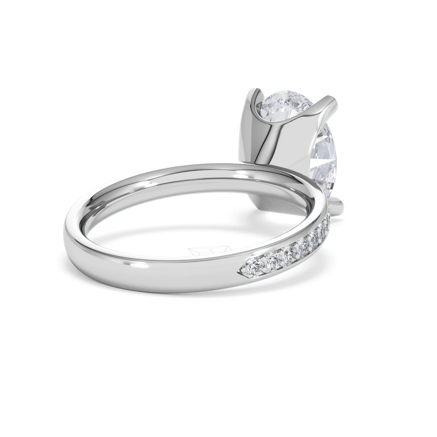 Origin 3.30ct Oval Cut Lab Diamond Solitaire Engagement Ring with Side Stones in 18K White Gold - Image 40