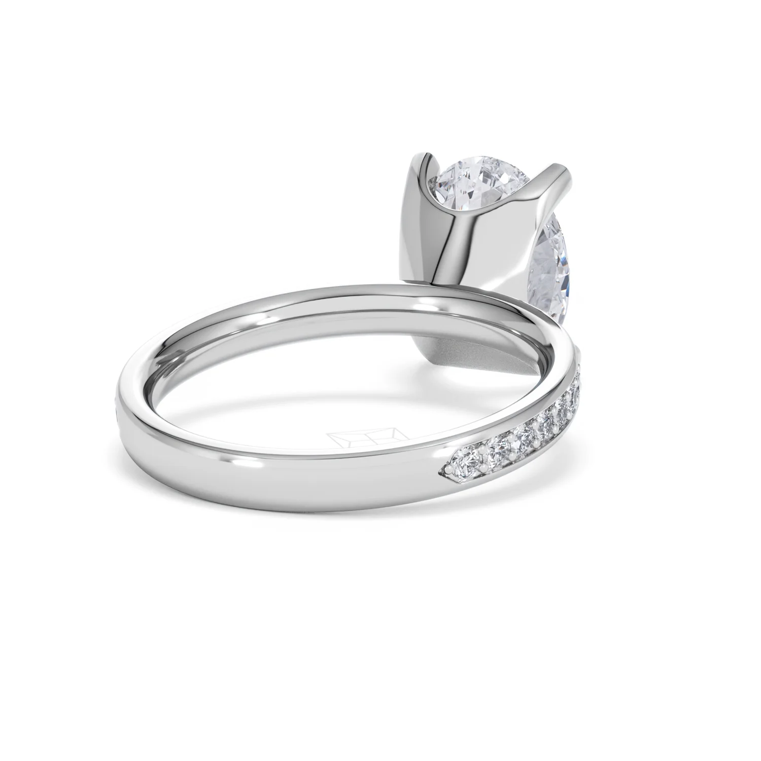 Origin 3.30ct Oval Cut Lab Diamond Solitaire Engagement Ring with Side Stones in 18K White Gold - Image 41