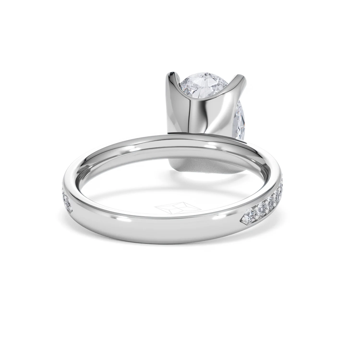 Origin 3.30ct Oval Cut Lab Diamond Solitaire Engagement Ring with Side Stones in 18K White Gold - Image 44