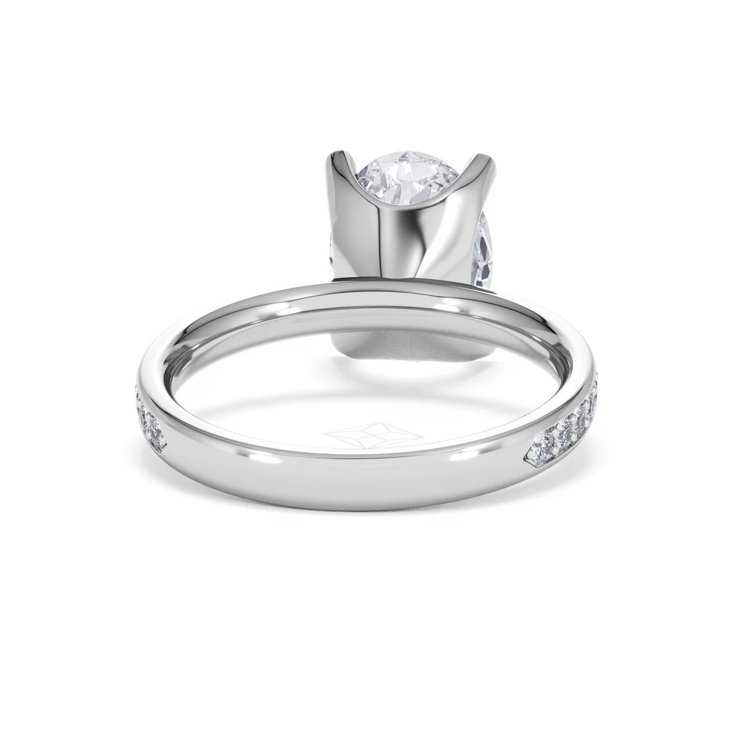 Origin 3.30ct Oval Cut Lab Diamond Solitaire Engagement Ring with Side Stones in 18K White Gold - Image 45