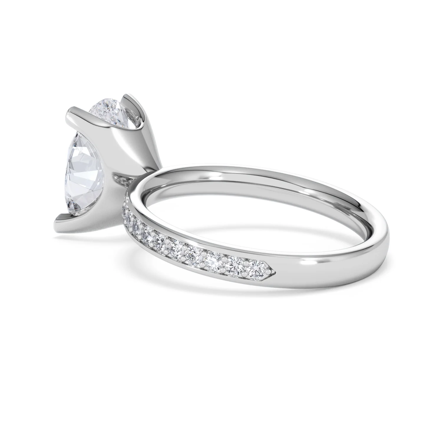Origin 3.30ct Oval Cut Lab Diamond Solitaire Engagement Ring with Side Stones in 18K White Gold - Image 59