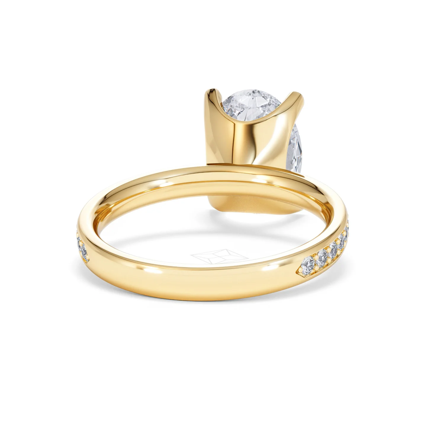 Origin 3.30ct Oval Cut Lab Diamond Solitaire Engagement Ring with Side Stones in 18K Yellow Gold - Image 44