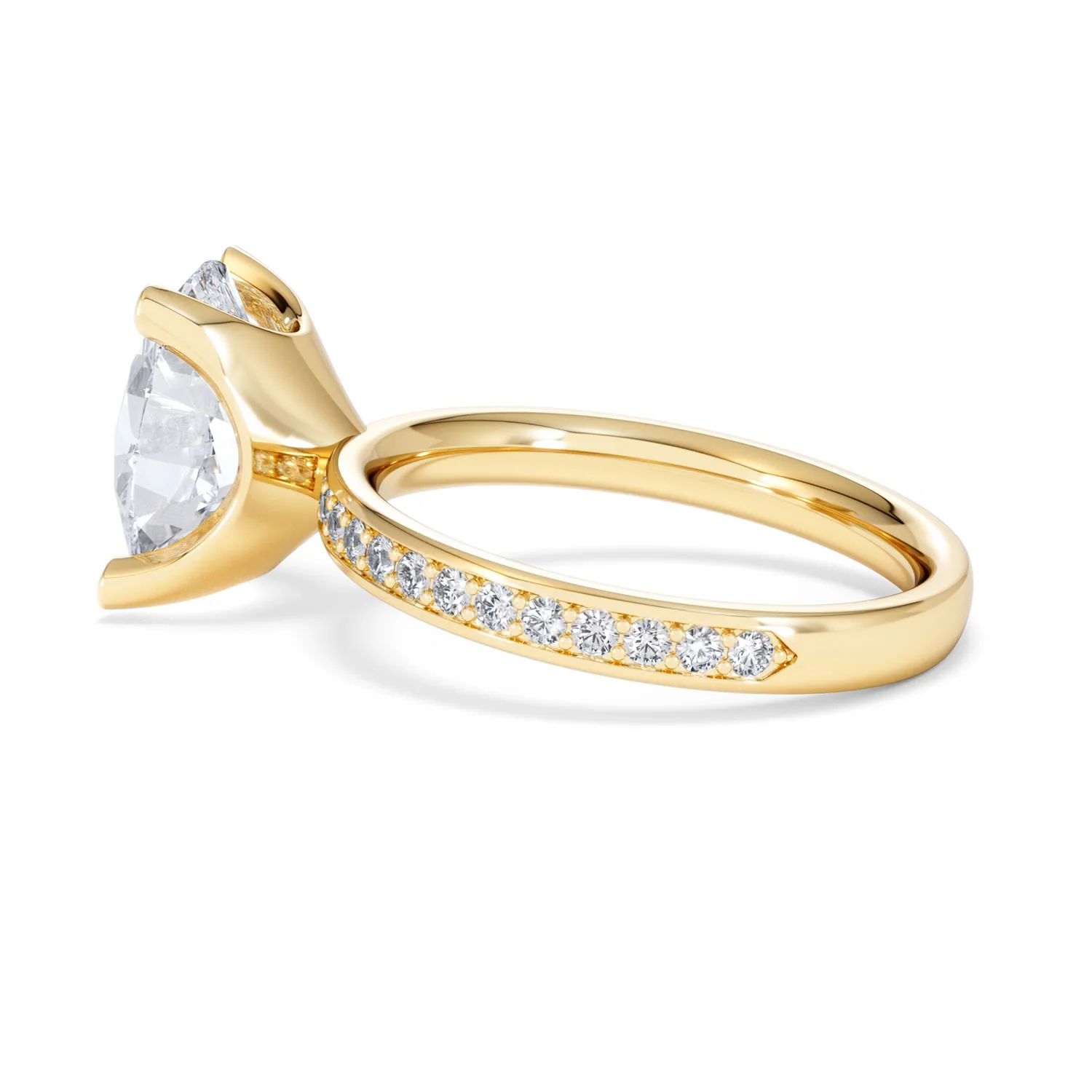 Origin 3.30ct Oval Cut Lab Diamond Solitaire Engagement Ring with Side Stones in 18K Yellow Gold - Image 63