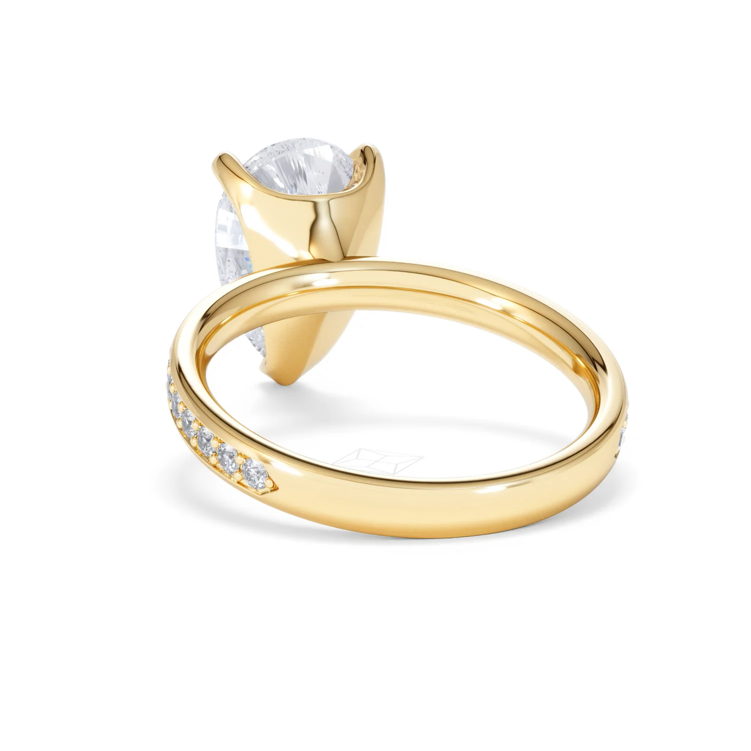 Origin 3.30ct Pear Cut Lab Diamond Solitaire Engagement Ring with Side Stones in 18K Yellow Gold - Image 51