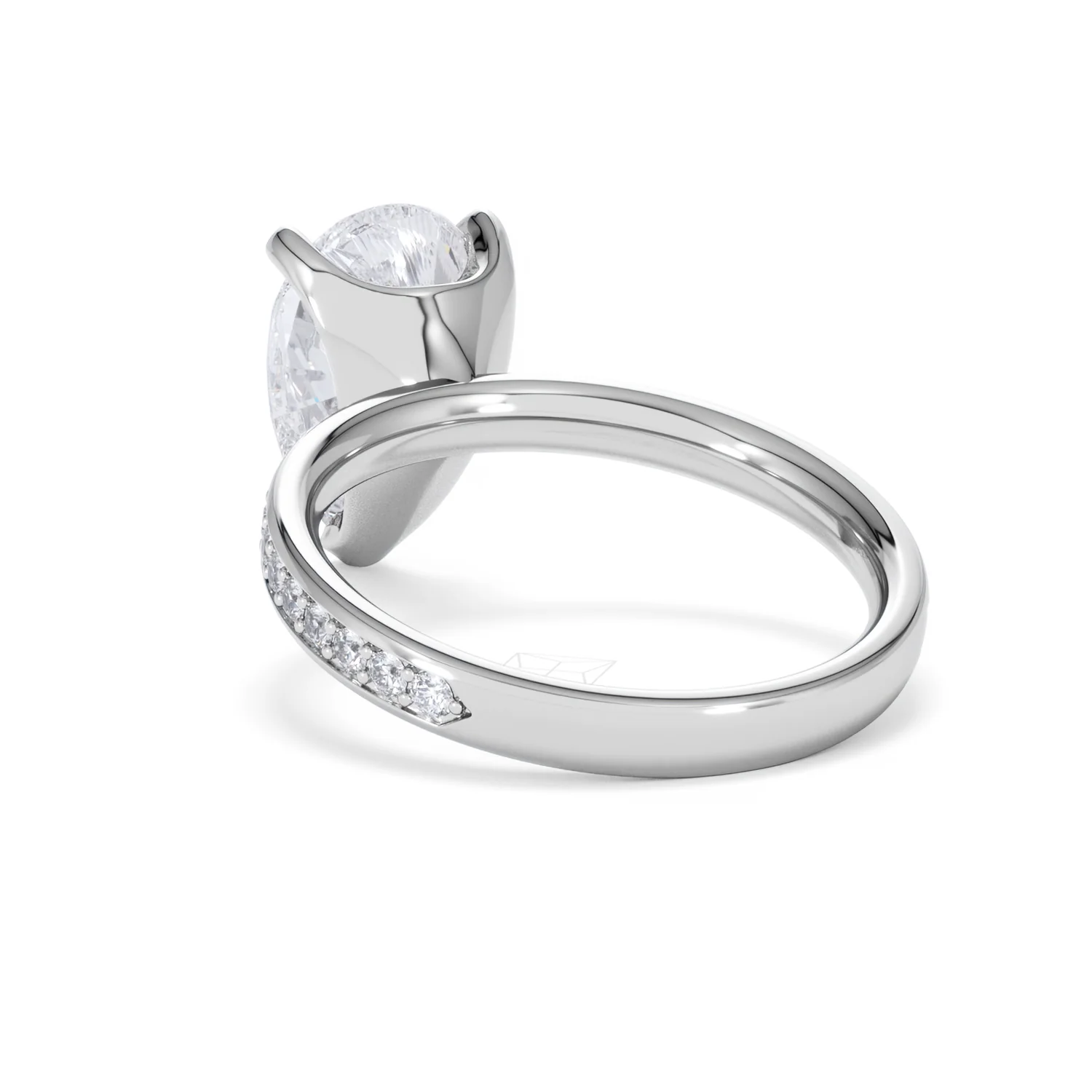 Origin 3.30ct Pear Cut Lab Diamond Solitaire Engagement Ring with Side Stones in Platinum - Image 53