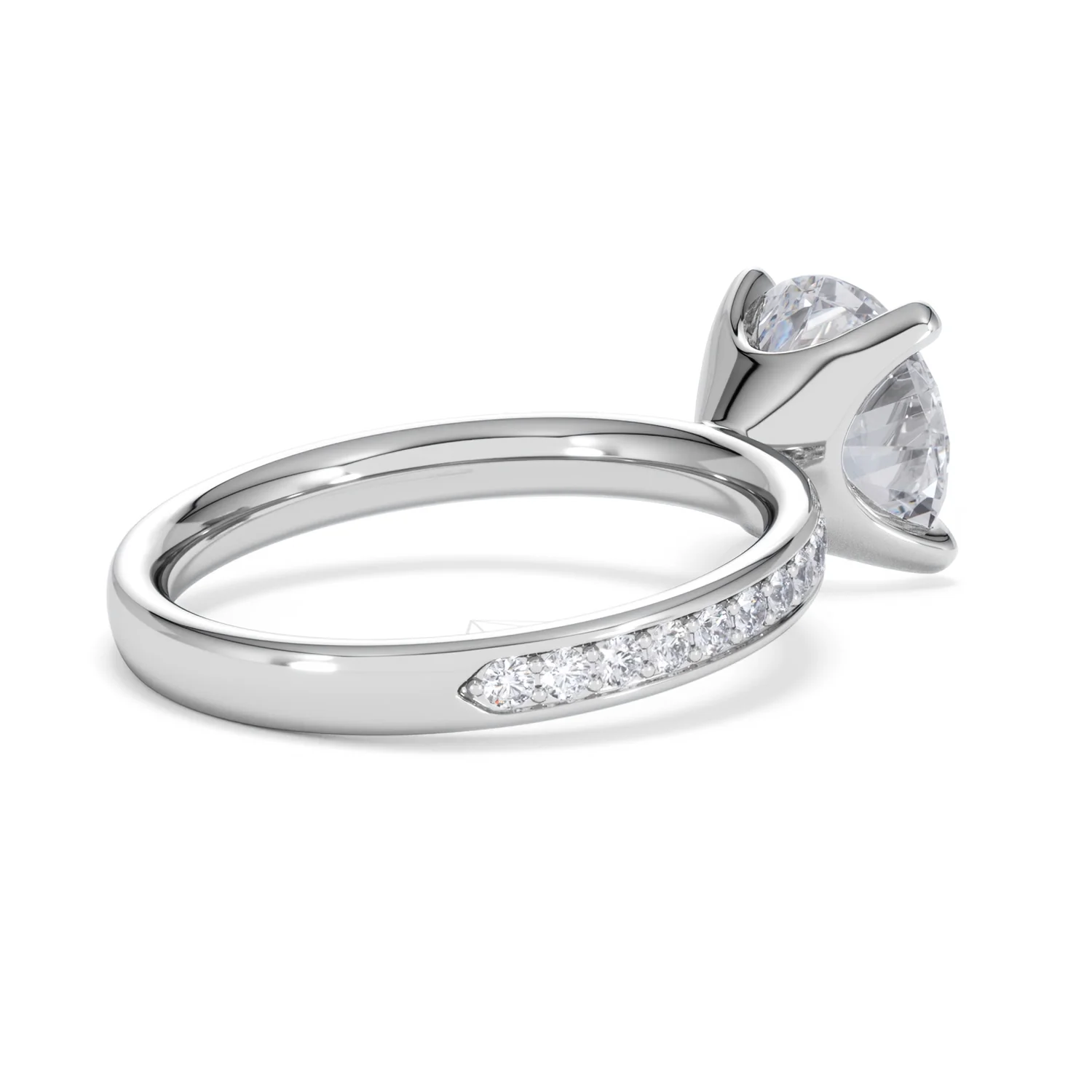 Origin 3.30ct Round Cut Lab Diamond Solitaire Engagement Ring with Side Stones in Platinum - Image 36