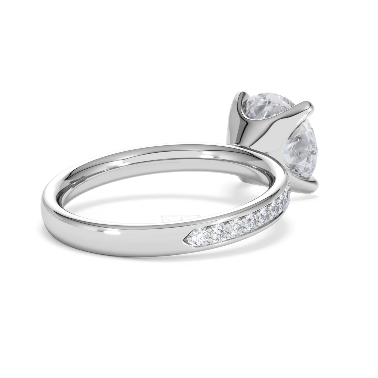 Origin 3.30ct Round Cut Lab Diamond Solitaire Engagement Ring with Side Stones in Platinum - Image 38