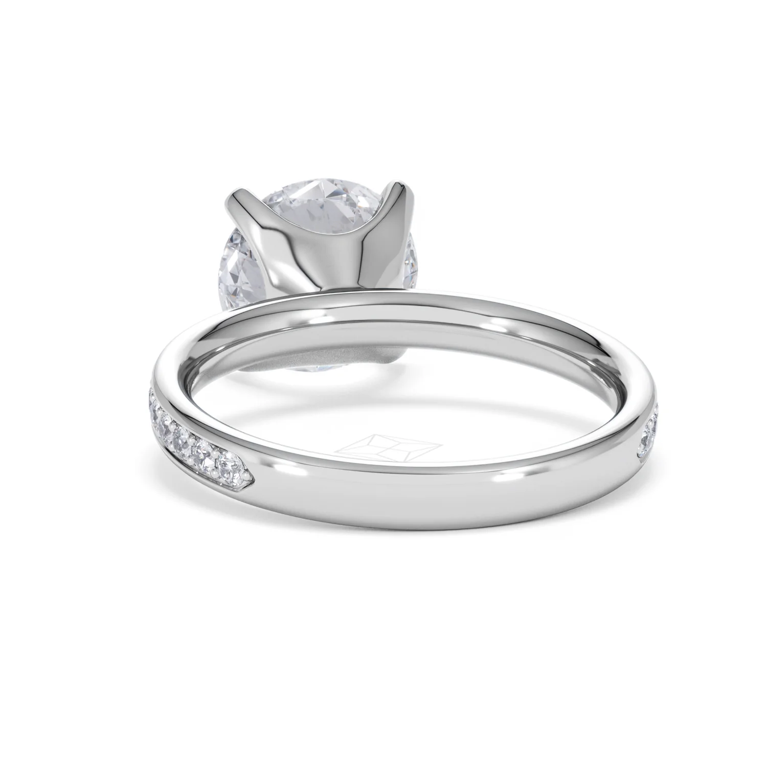 Origin 3.30ct Round Cut Lab Diamond Solitaire Engagement Ring with Side Stones in Platinum - Image 50