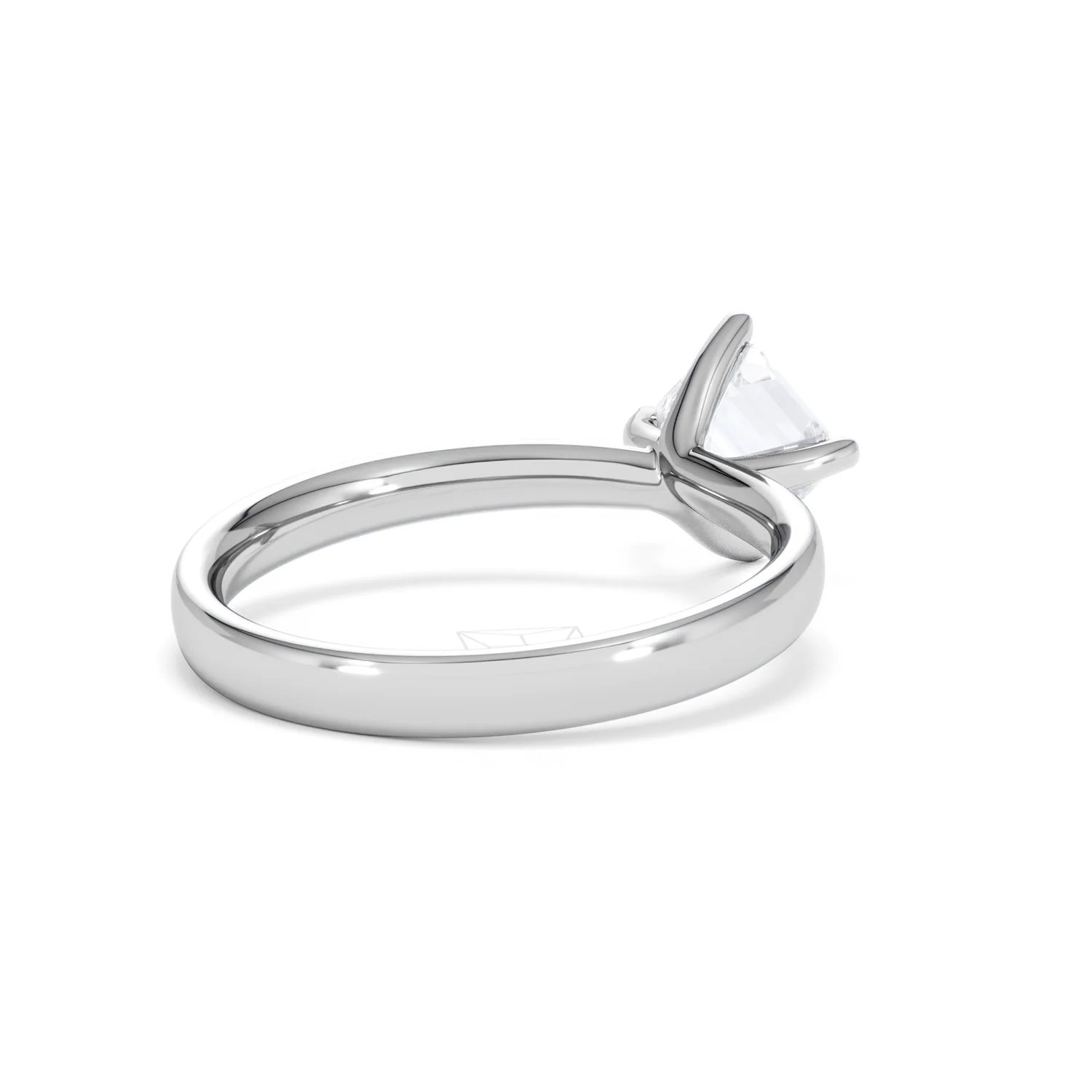 Origin Twist 1.00ct Asscher Cut Lab Diamond Solitaire Engagement Ring in 18K White Gold - Image 39