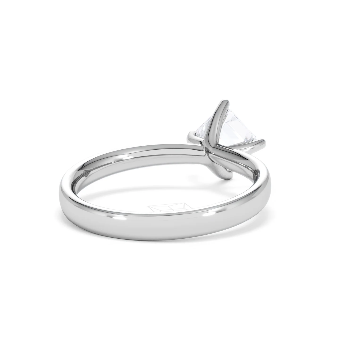 Origin Twist 1.00ct Asscher Cut Lab Diamond Solitaire Engagement Ring in 18K White Gold - Image 41