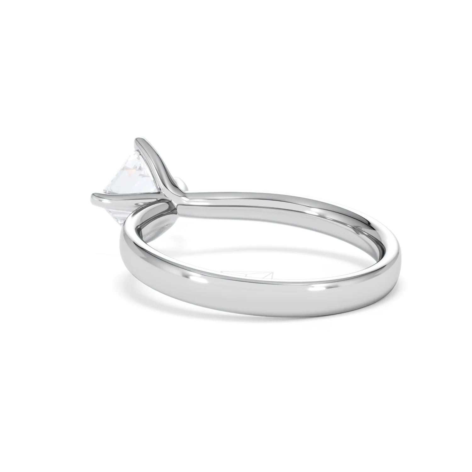 Origin Twist 1.00ct Asscher Cut Lab Diamond Solitaire Engagement Ring in 18K White Gold - Image 56