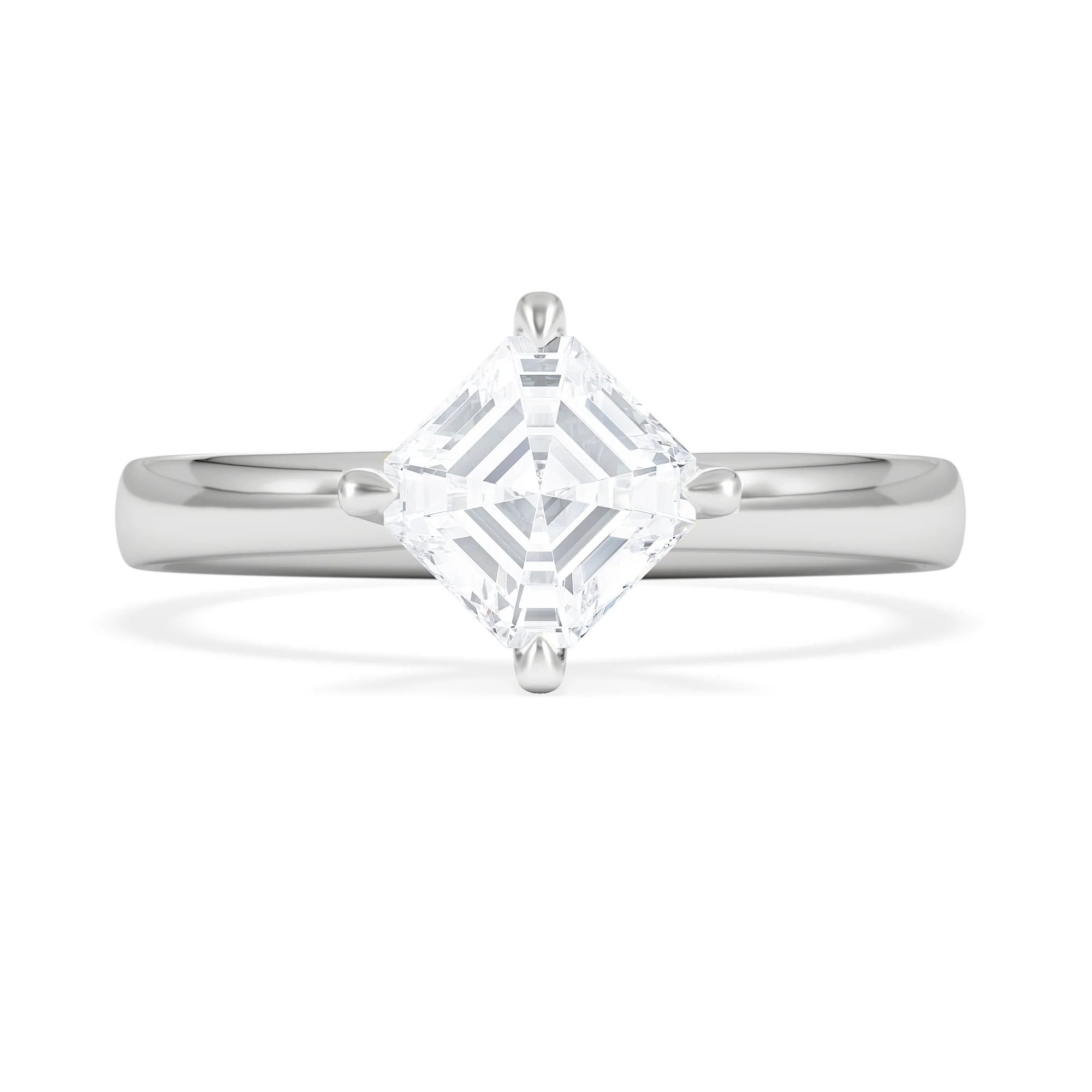 Origin Twist 1.00ct Asscher Cut Lab Diamond Solitaire Engagement Ring in 18K White Gold - Image 6