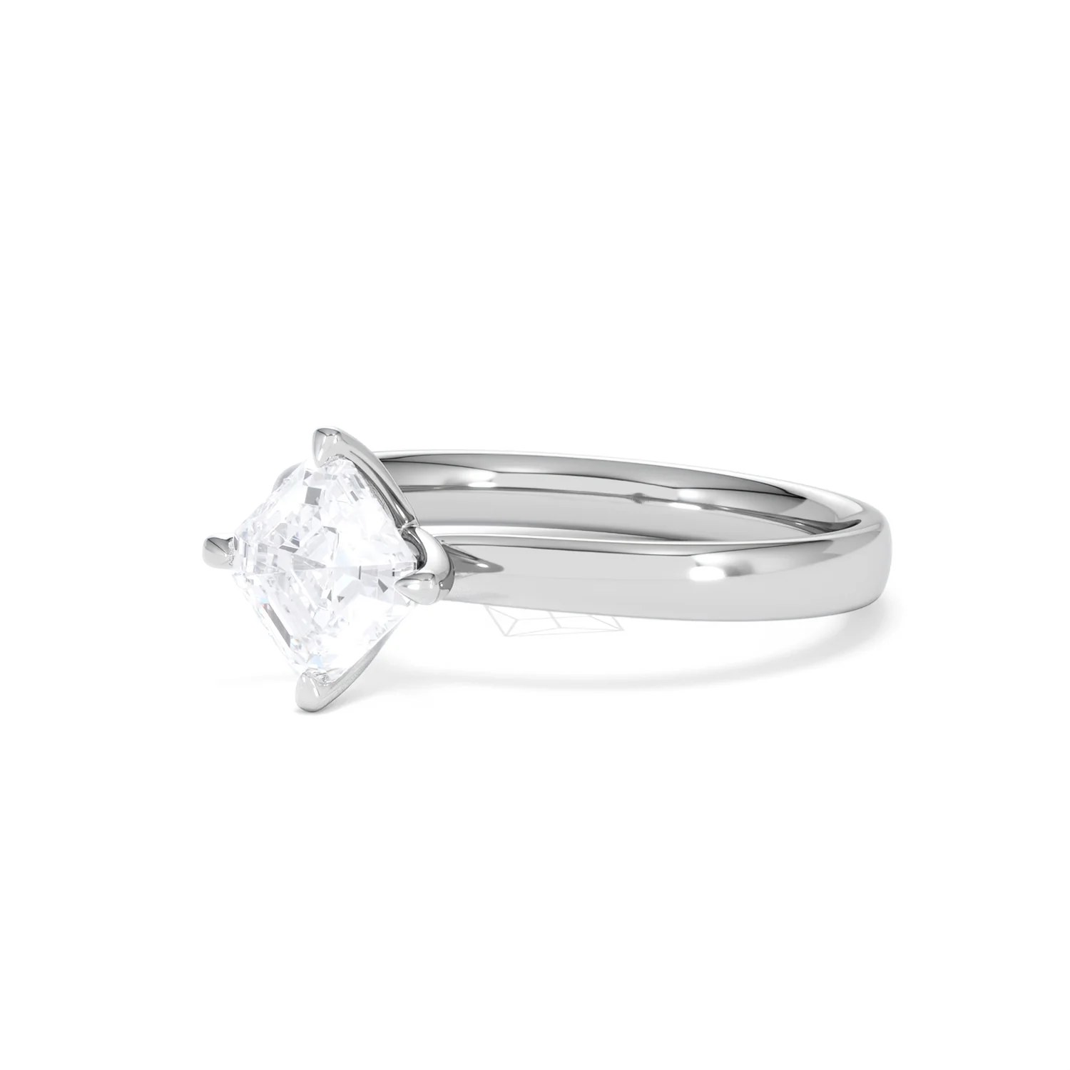 Origin Twist 1.00ct Asscher Cut Lab Diamond Solitaire Engagement Ring in 18K White Gold - Image 79