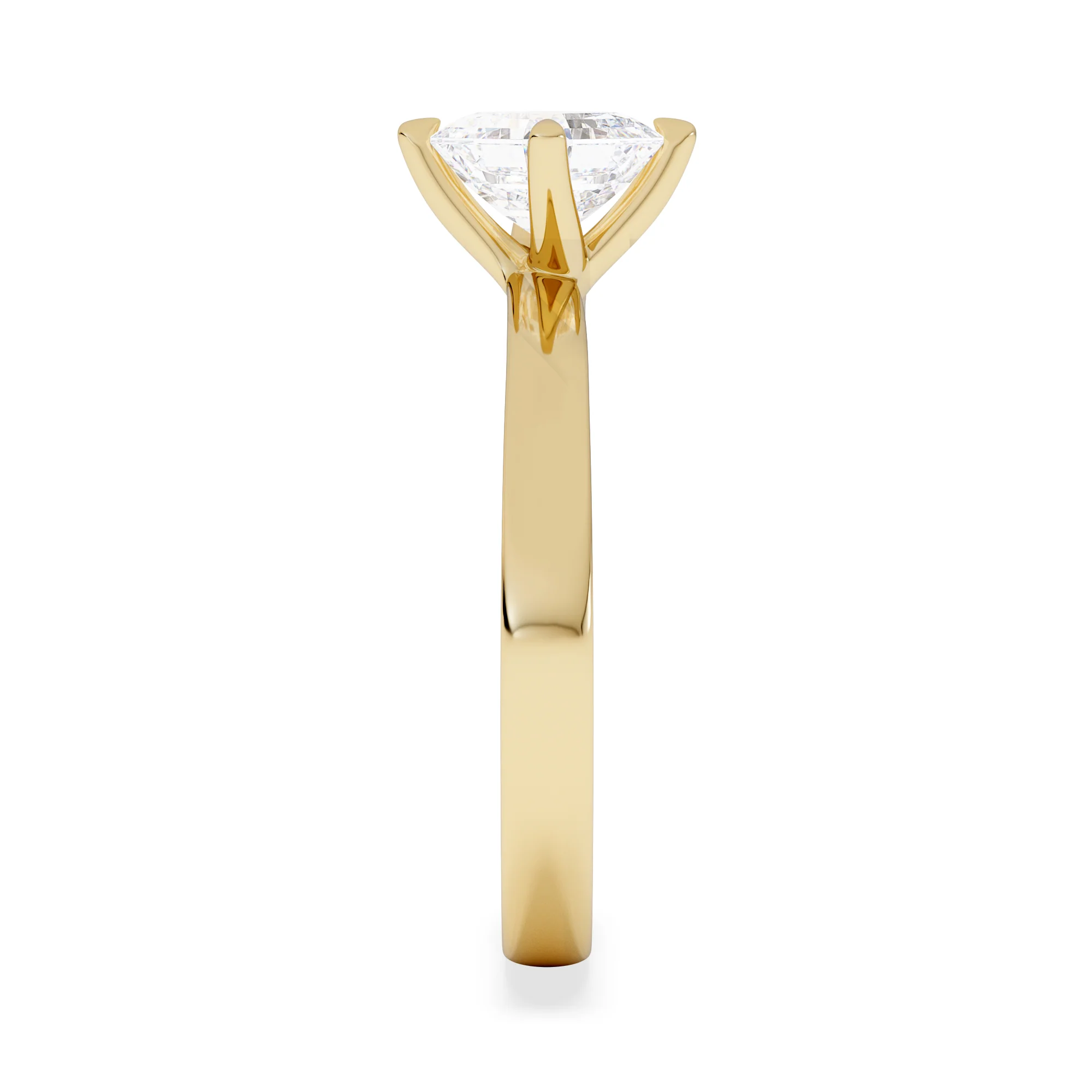 Origin Twist 1.00ct Asscher Cut Lab Diamond Solitaire Engagement Ring in 18K Yellow Gold - Image 5