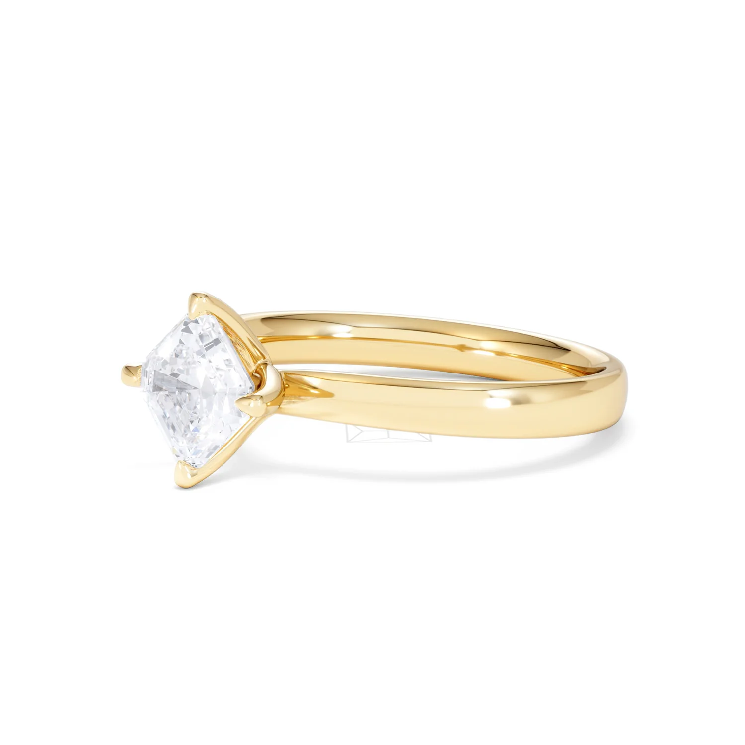 Origin Twist 1.00ct Asscher Cut Lab Diamond Solitaire Engagement Ring in 18K Yellow Gold - Image 77