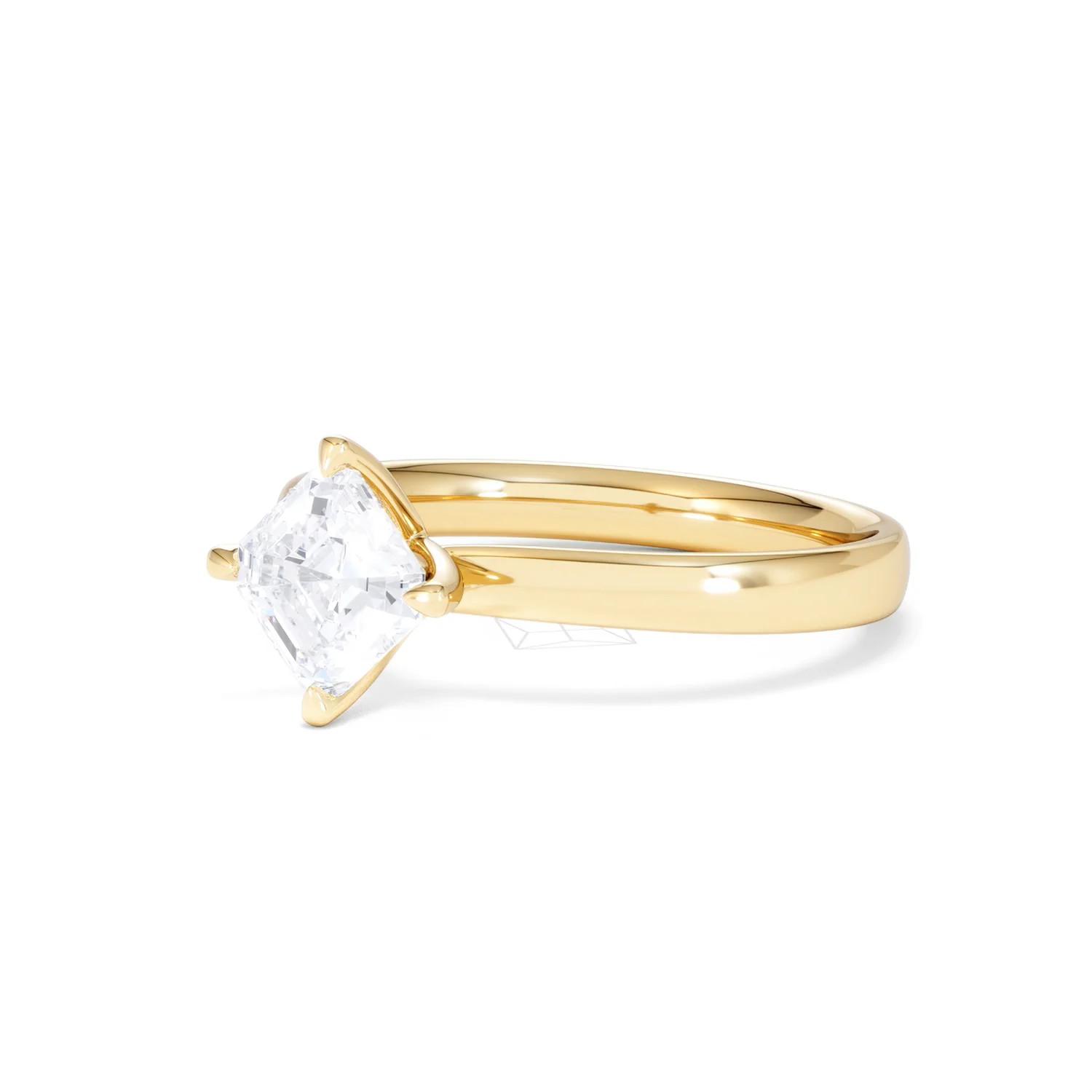 Origin Twist 1.00ct Asscher Cut Lab Diamond Solitaire Engagement Ring in 18K Yellow Gold - Image 79