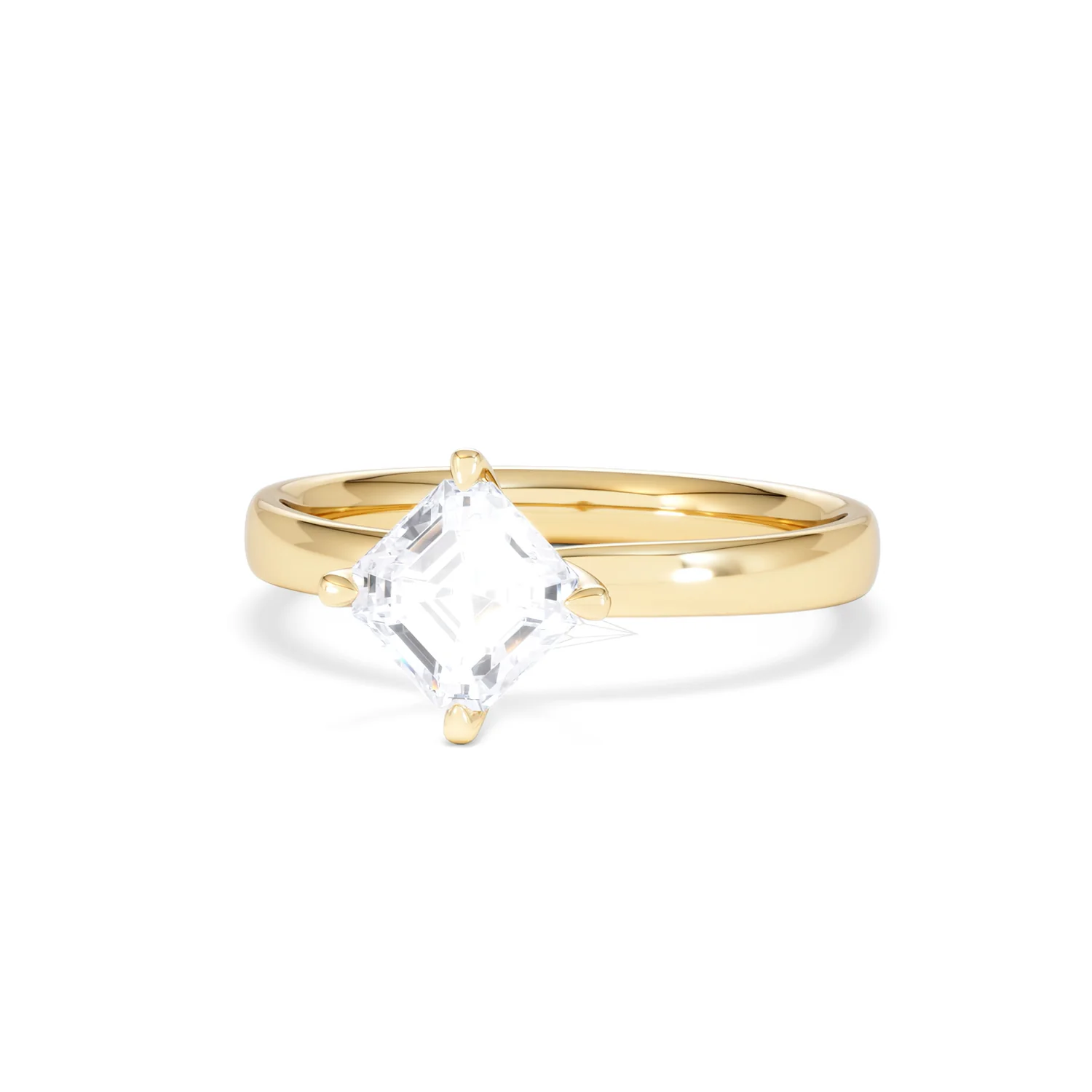 Origin Twist 1.00ct Asscher Cut Lab Diamond Solitaire Engagement Ring in 18K Yellow Gold - Image 84