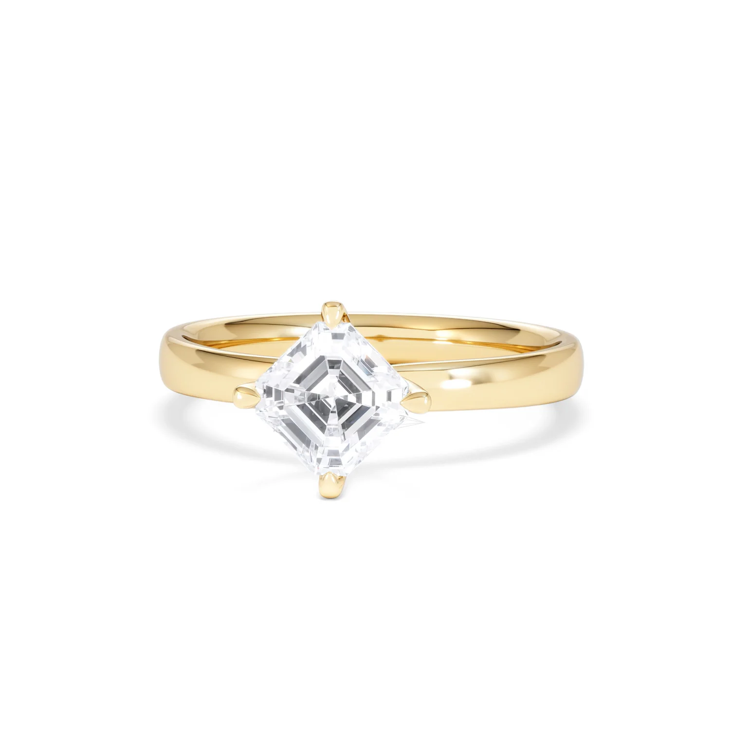 Origin Twist 1.00ct Asscher Cut Lab Diamond Solitaire Engagement Ring in 18K Yellow Gold - Image 85