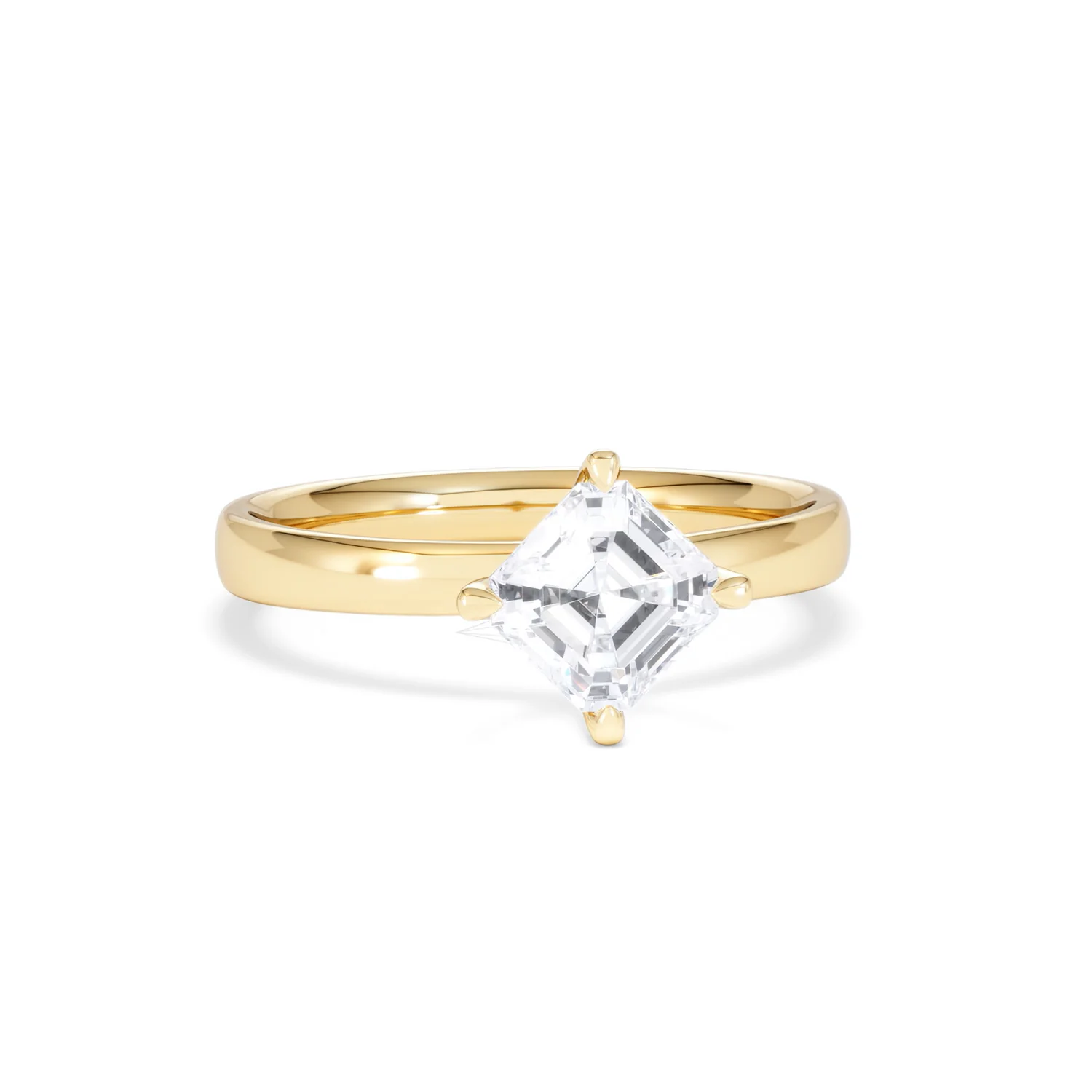 Origin Twist 1.00ct Asscher Cut Lab Diamond Solitaire Engagement Ring in 18K Yellow Gold - Image 9