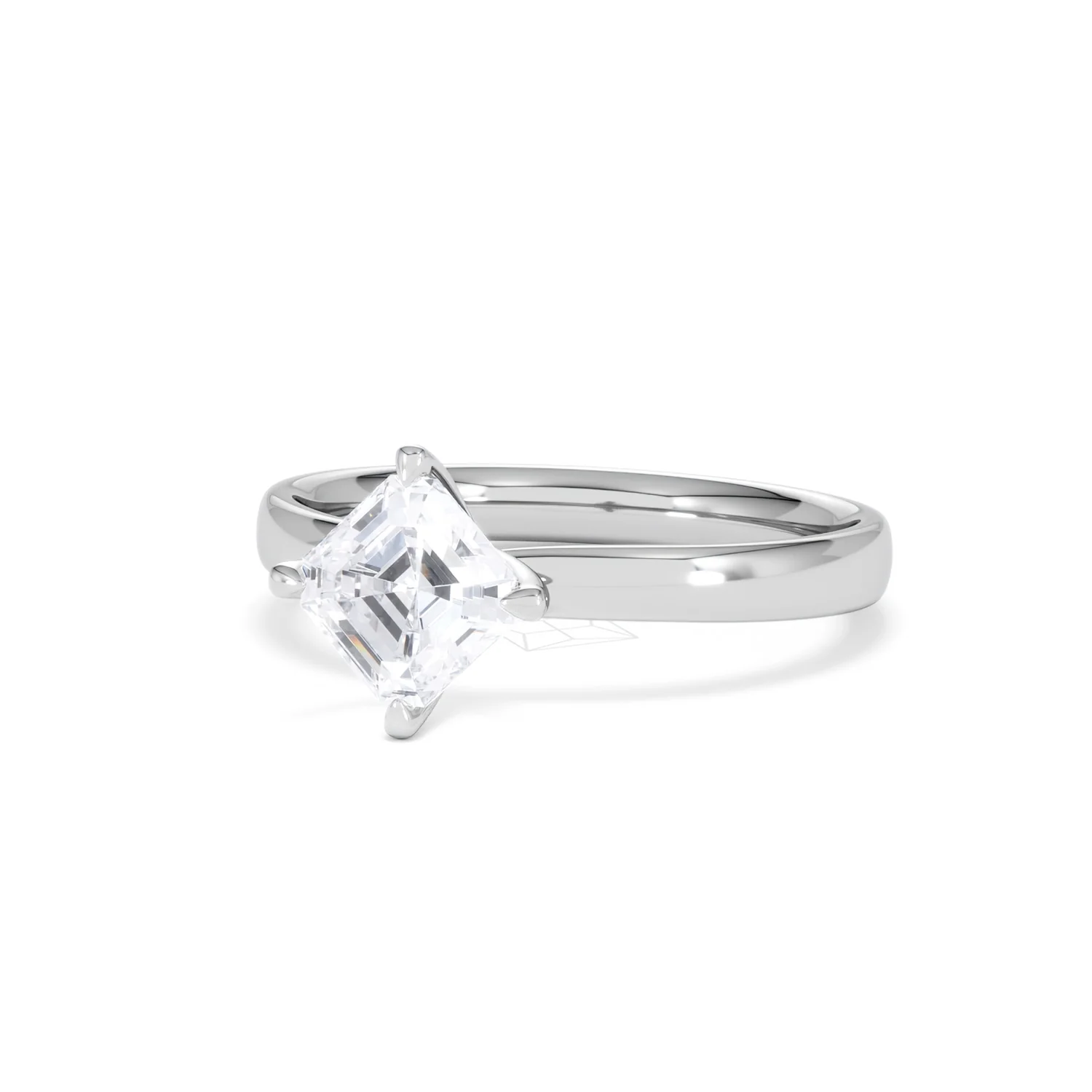 Origin Twist 1.00ct Asscher Cut Lab Diamond Solitaire Engagement Ring in Platinum - Image 82