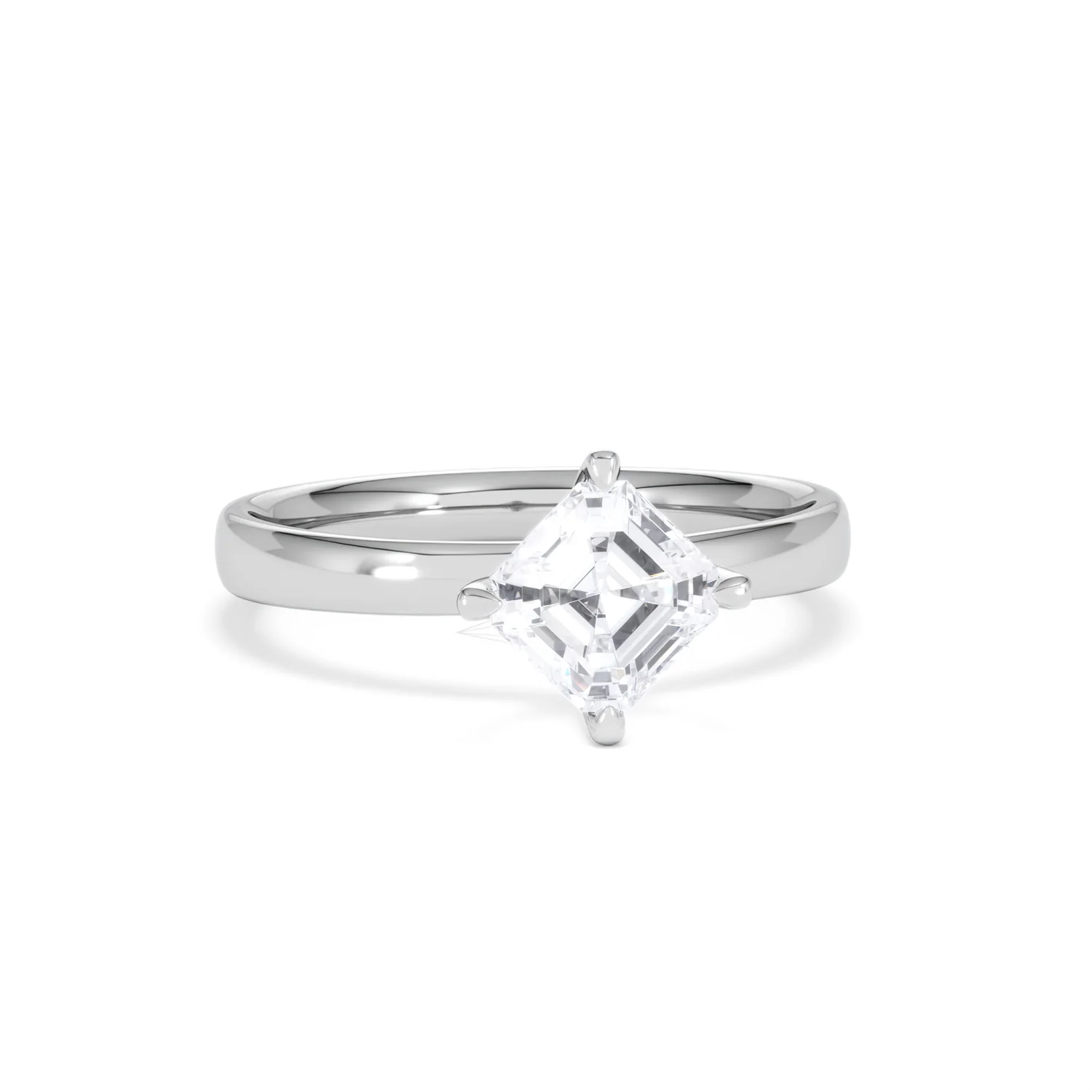 Origin Twist 1.00ct Asscher Cut Lab Diamond Solitaire Engagement Ring in Platinum - Image 9