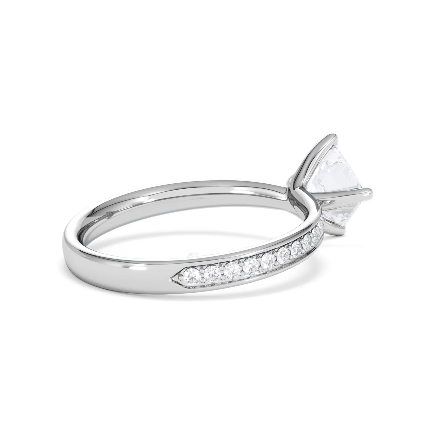 Origin Twist 1.00ct Asscher Cut Lab Diamond Solitaire Engagement Ring with Side Stones in Platinum - Image 35