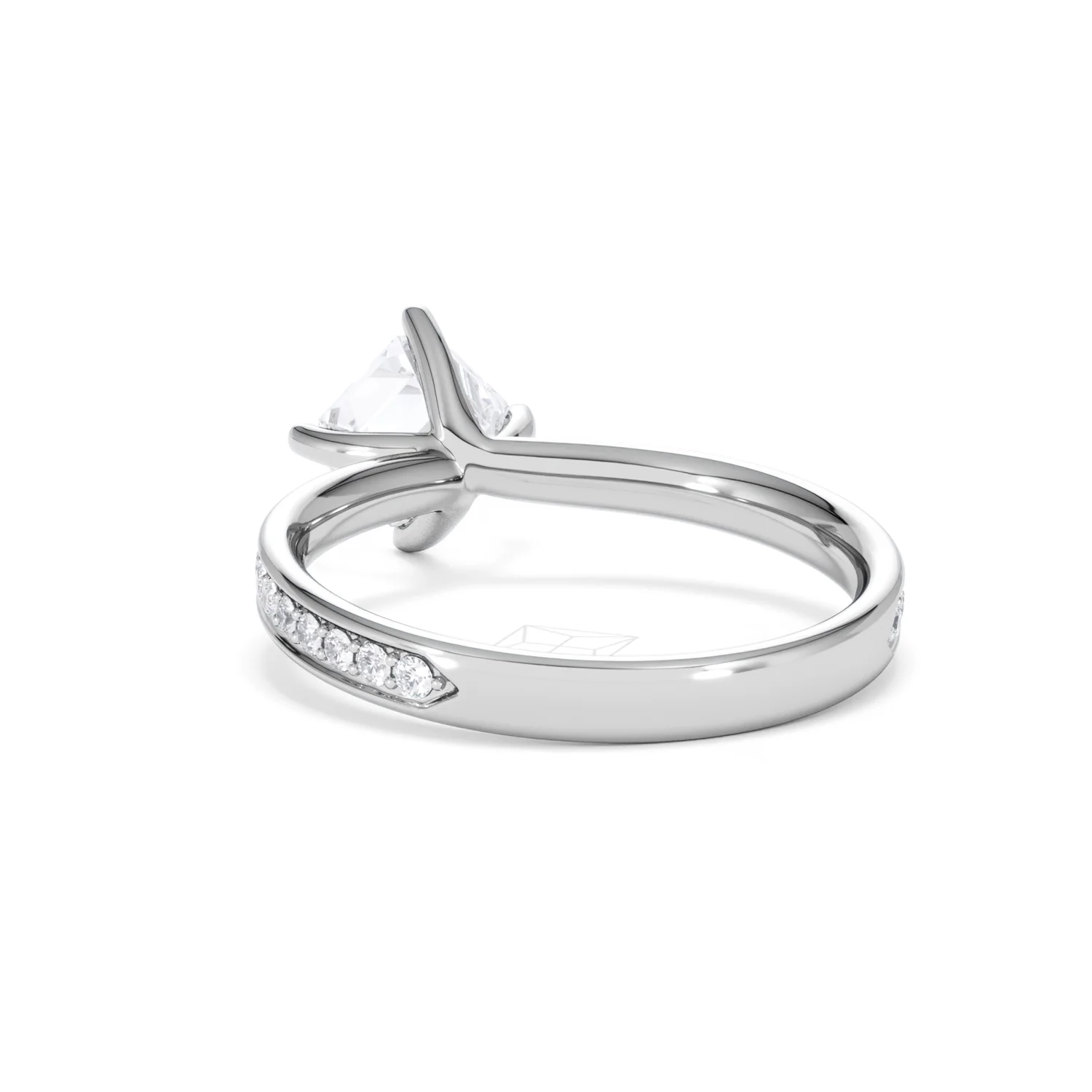 Origin Twist 1.00ct Asscher Cut Lab Diamond Solitaire Engagement Ring with Side Stones in Platinum - Image 52