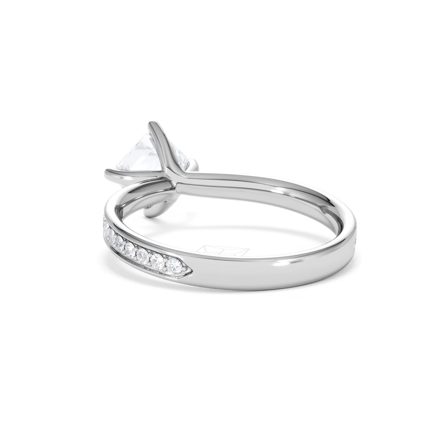 Origin Twist 1.00ct Asscher Cut Lab Diamond Solitaire Engagement Ring with Side Stones in Platinum - Image 53