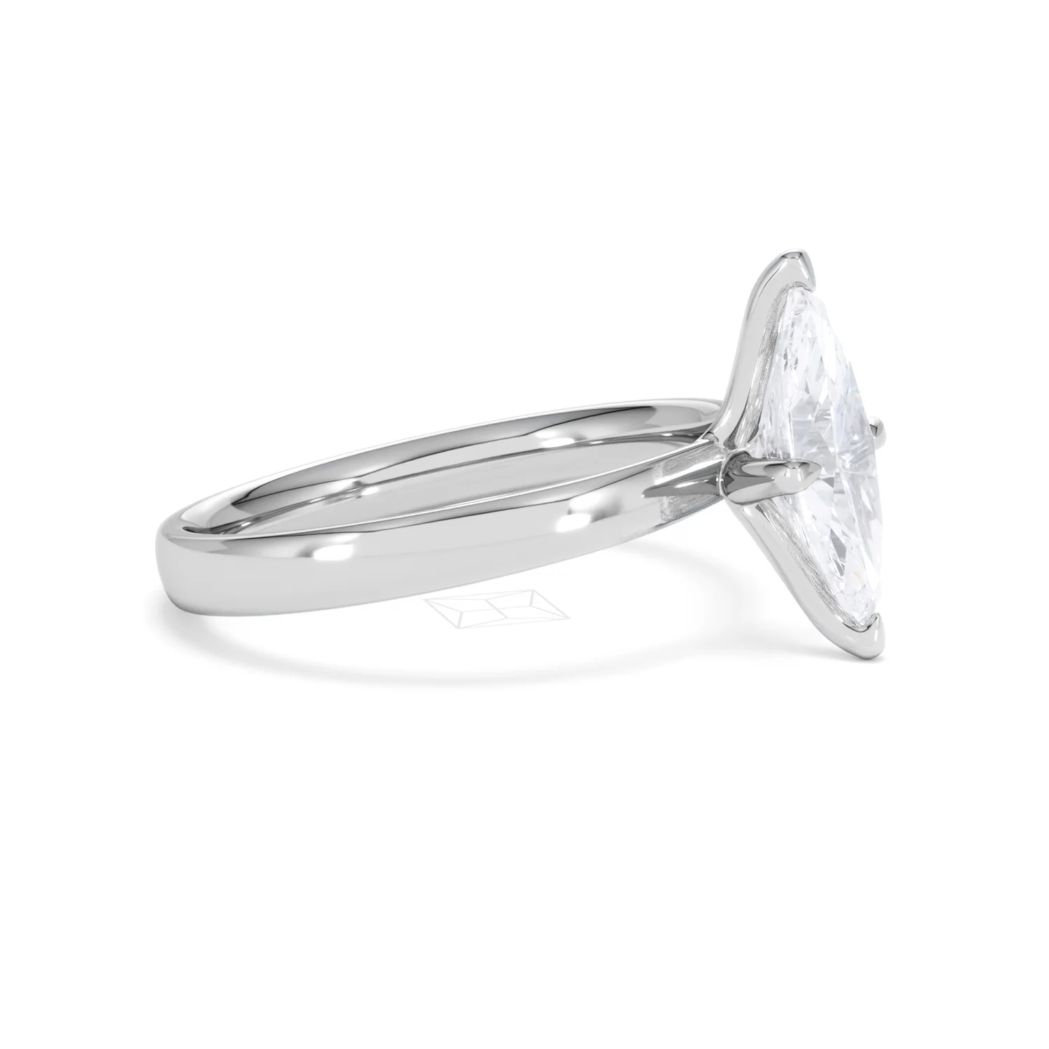 Origin Twist 1.00ct Marquise Cut Lab Diamond Solitaire Engagement Ring in 18K White Gold - Image 21