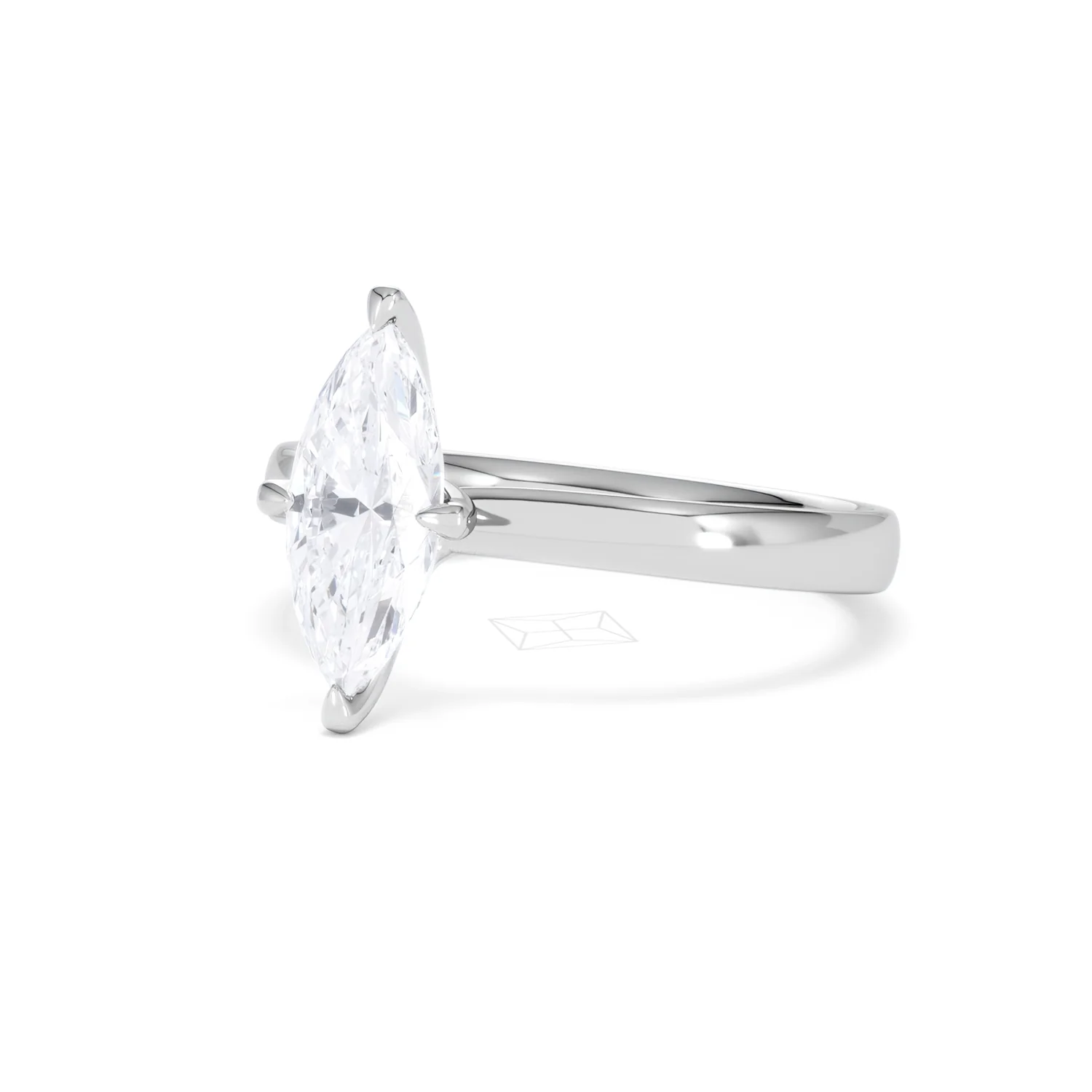 Origin Twist 1.00ct Marquise Cut Lab Diamond Solitaire Engagement Ring in 18K White Gold - Image 80