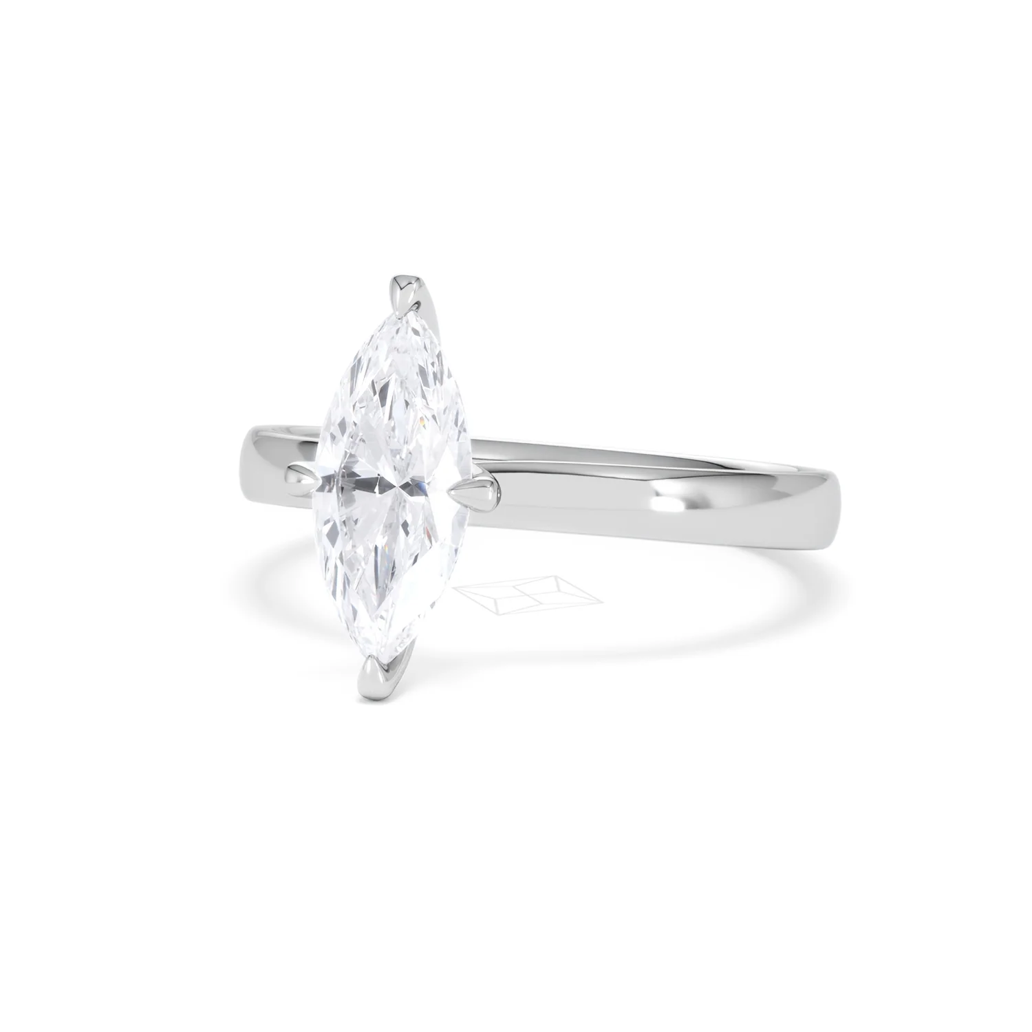 Origin Twist 1.00ct Marquise Cut Lab Diamond Solitaire Engagement Ring in 18K White Gold - Image 82