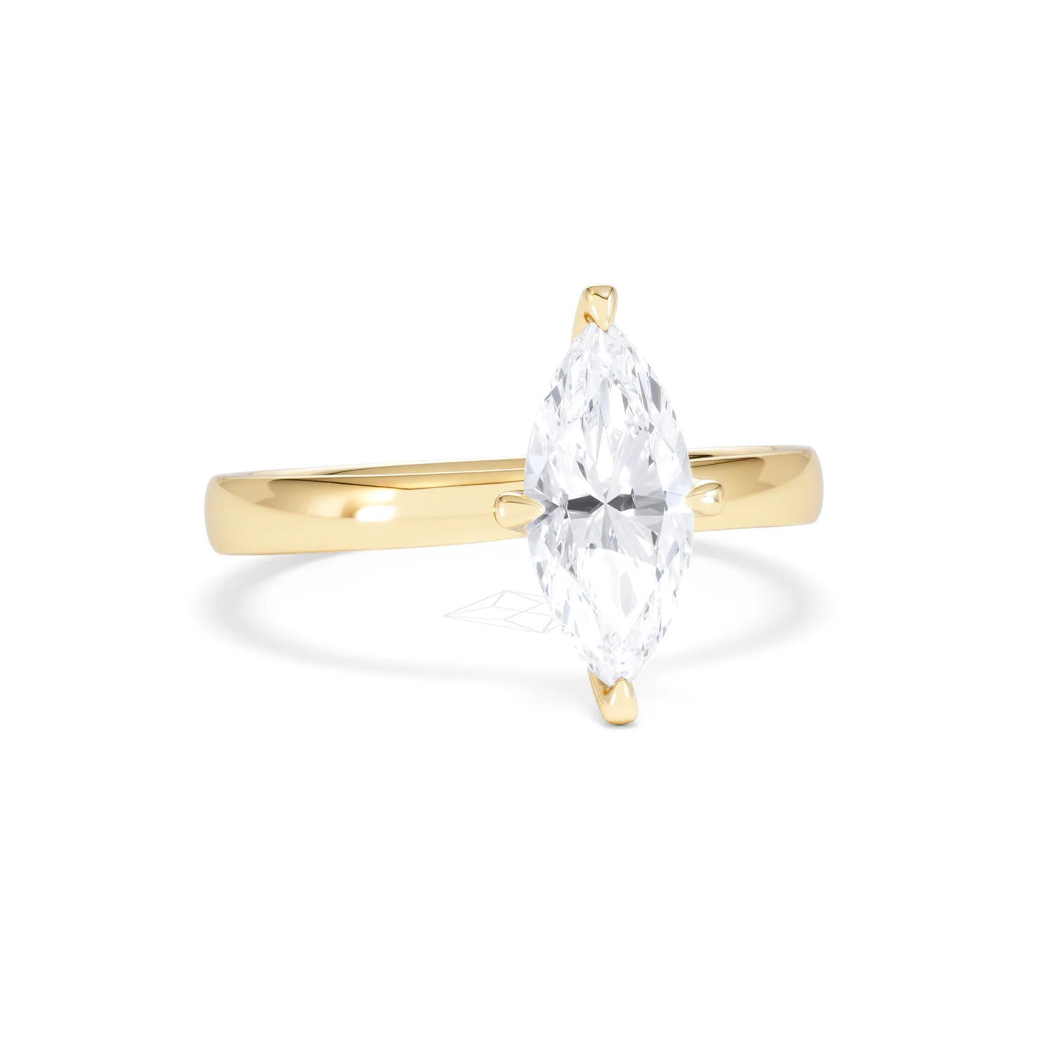 Origin Twist 1.00ct Marquise Cut Lab Diamond Solitaire Engagement Ring in 18K Yellow Gold - Image 10