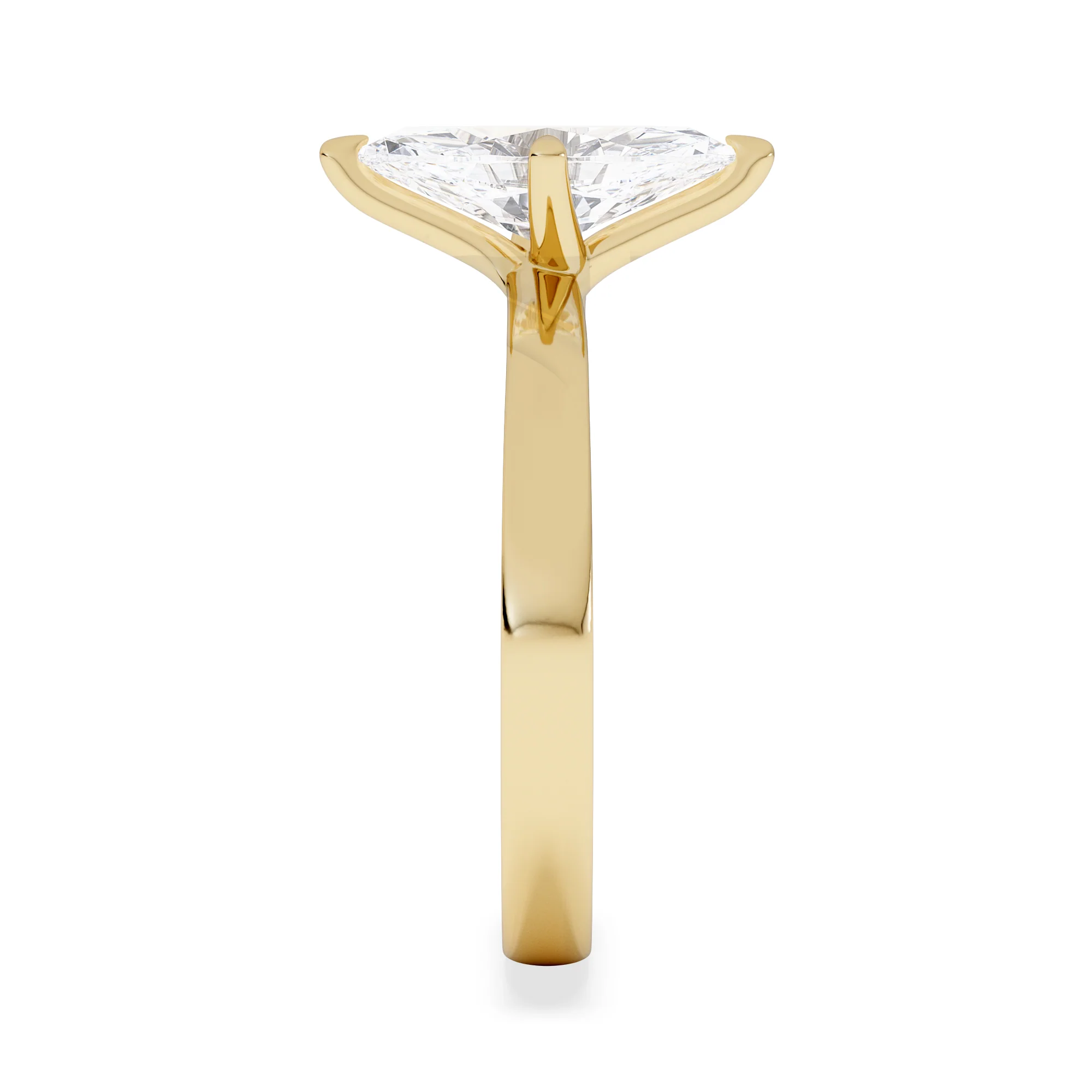 Origin Twist 1.00ct Marquise Cut Lab Diamond Solitaire Engagement Ring in 18K Yellow Gold - Image 5
