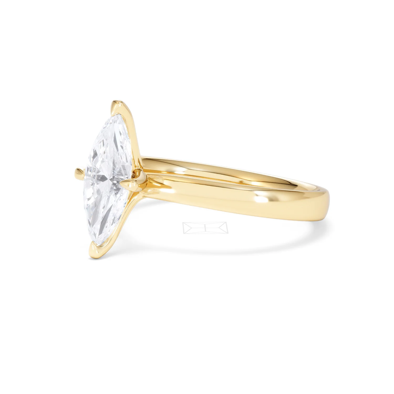 Origin Twist 1.00ct Marquise Cut Lab Diamond Solitaire Engagement Ring in 18K Yellow Gold - Image 77