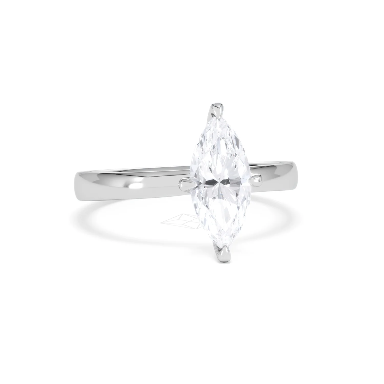 Origin Twist 1.00ct Marquise Cut Lab Diamond Solitaire Engagement Ring in Platinum - Image 10