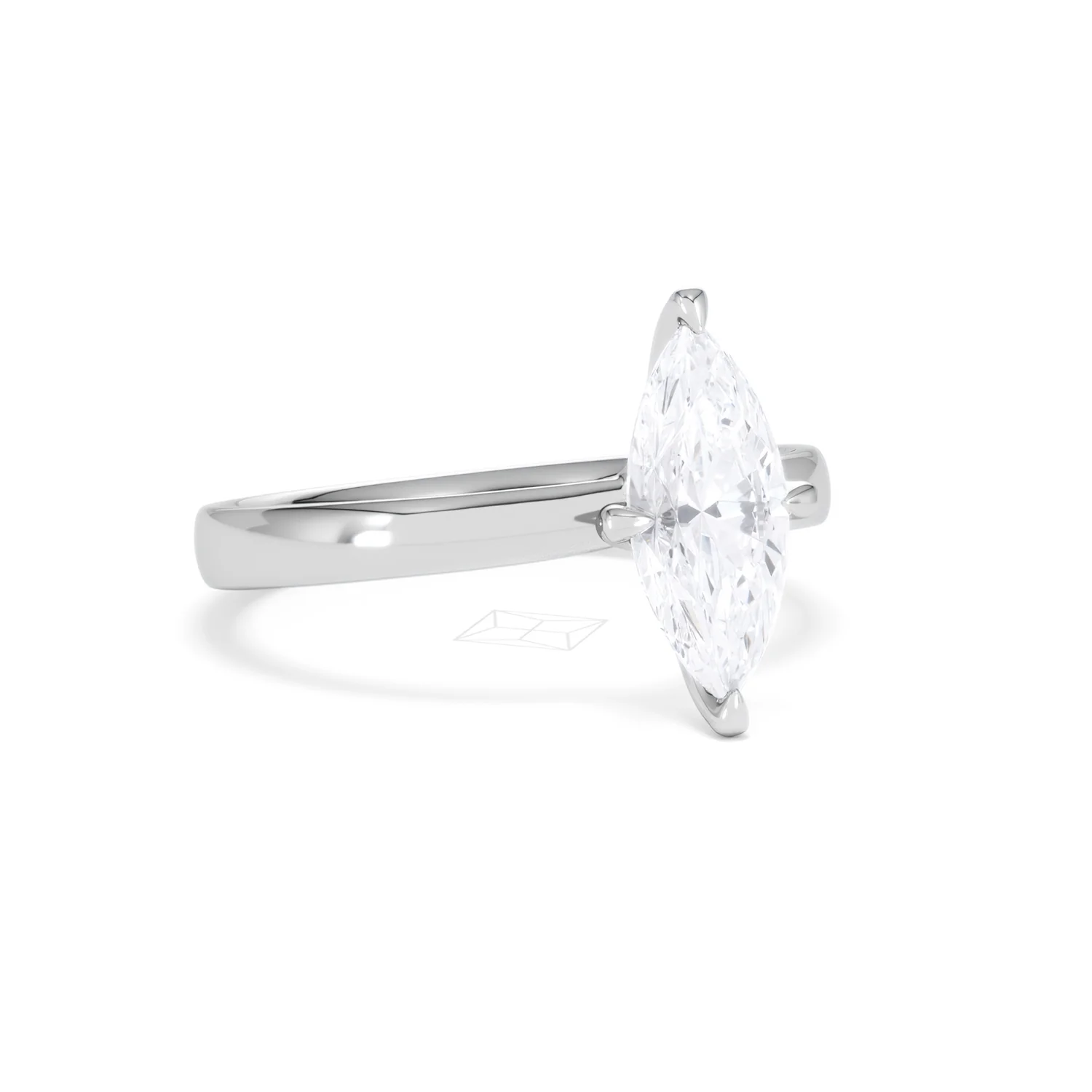 Origin Twist 1.00ct Marquise Cut Lab Diamond Solitaire Engagement Ring in Platinum - Image 13