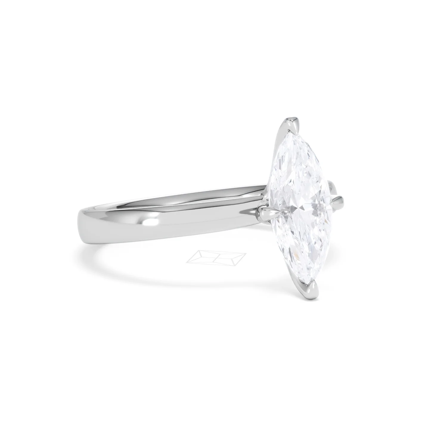 Origin Twist 1.00ct Marquise Cut Lab Diamond Solitaire Engagement Ring in Platinum - Image 14