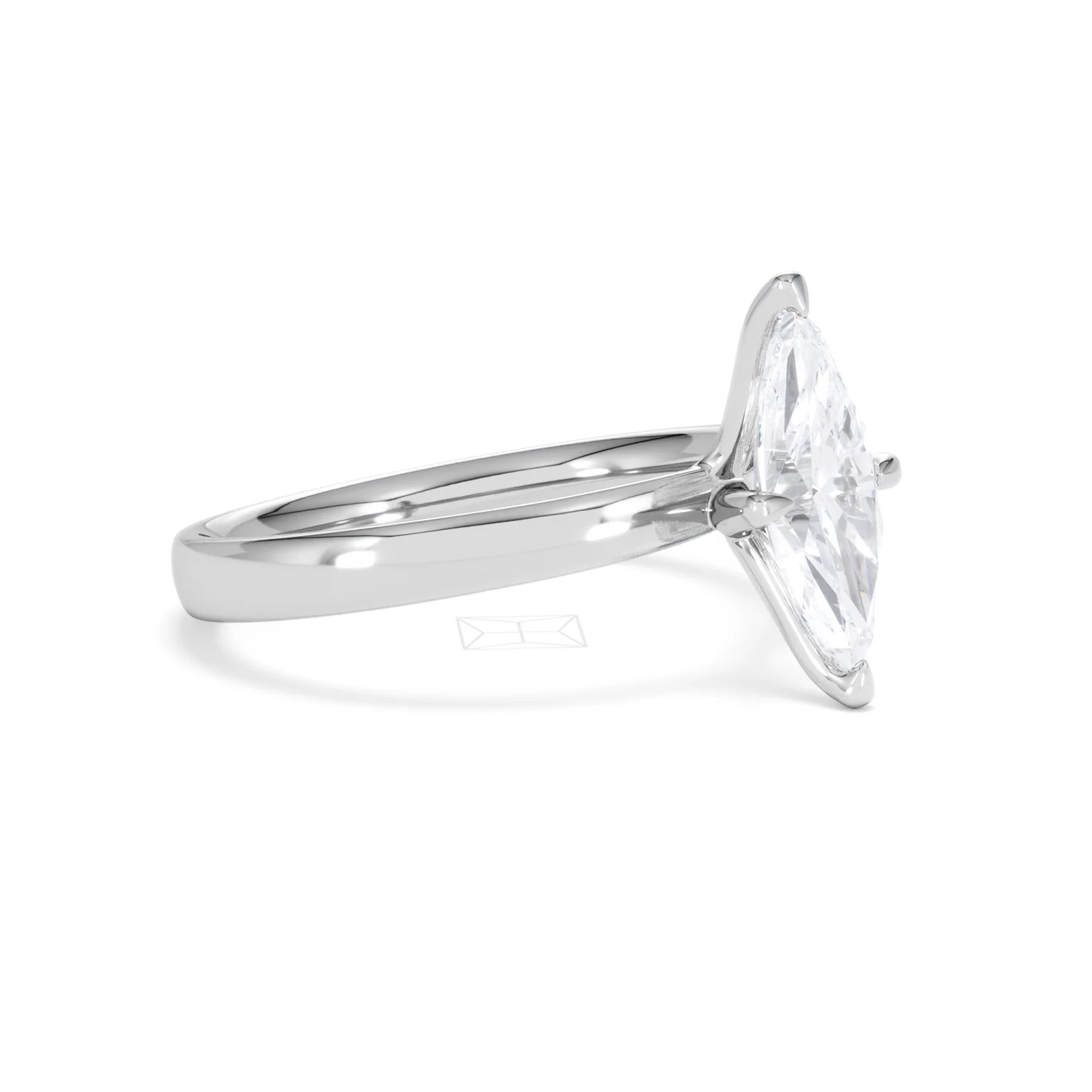 Origin Twist 1.00ct Marquise Cut Lab Diamond Solitaire Engagement Ring in Platinum - Image 18