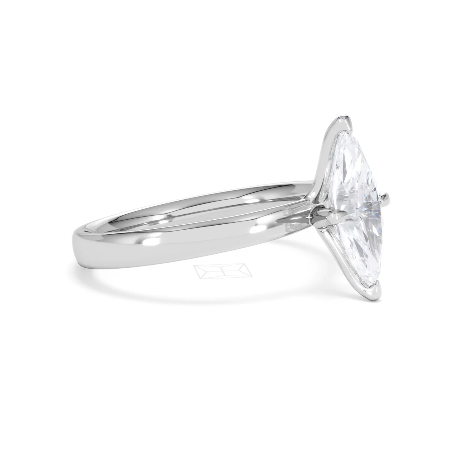 Origin Twist 1.00ct Marquise Cut Lab Diamond Solitaire Engagement Ring in Platinum - Image 19