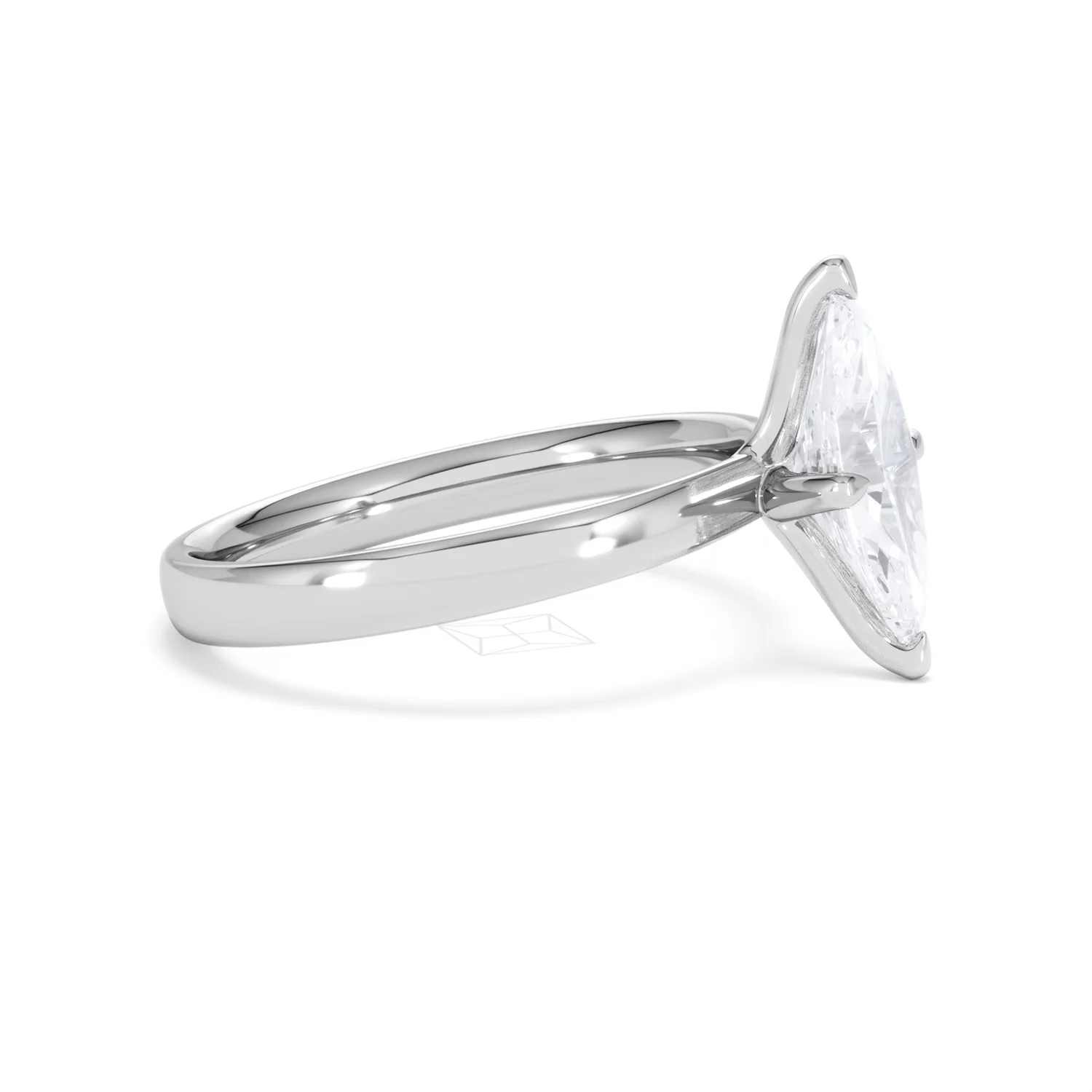 Origin Twist 1.00ct Marquise Cut Lab Diamond Solitaire Engagement Ring in Platinum - Image 22