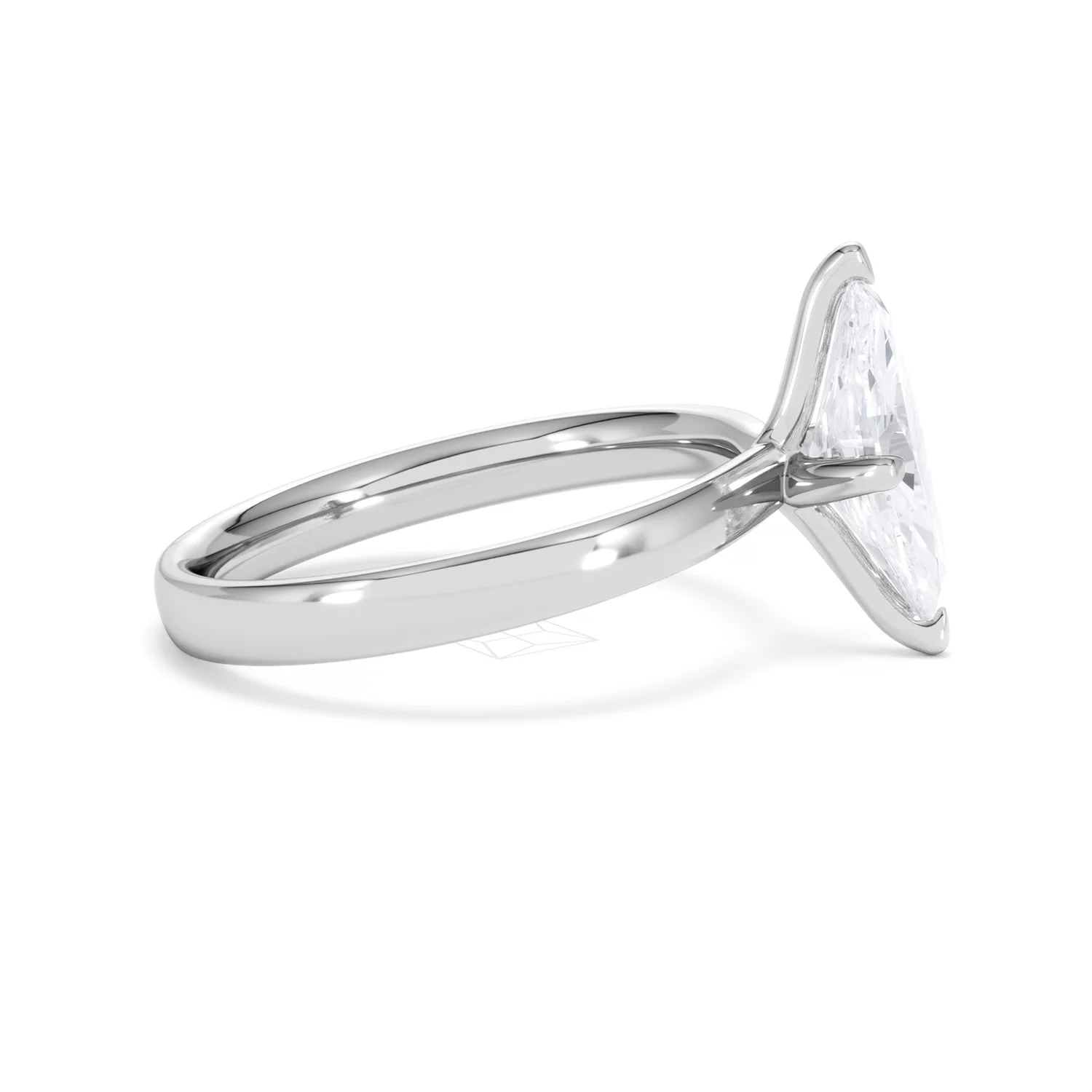 Origin Twist 1.00ct Marquise Cut Lab Diamond Solitaire Engagement Ring in Platinum - Image 25
