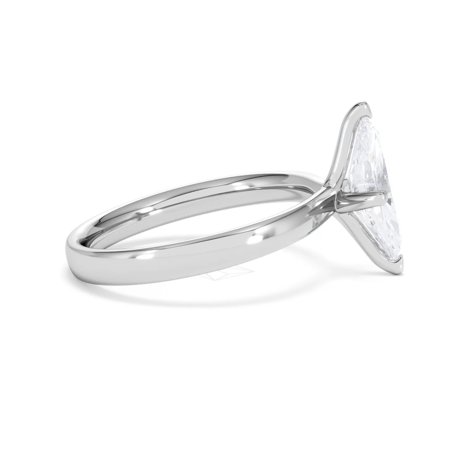 Origin Twist 1.00ct Marquise Cut Lab Diamond Solitaire Engagement Ring in Platinum - Image 26