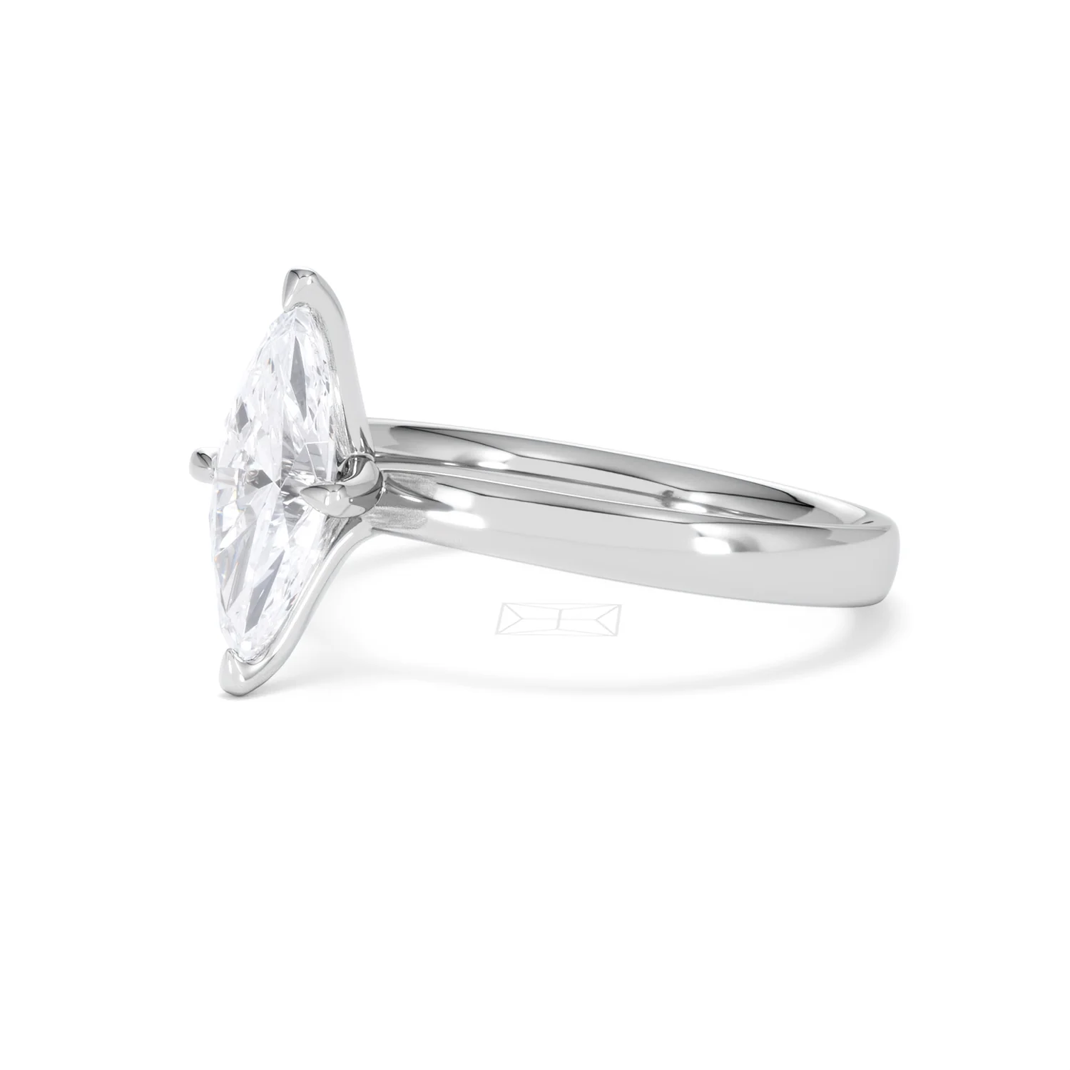 Origin Twist 1.00ct Marquise Cut Lab Diamond Solitaire Engagement Ring in Platinum - Image 76
